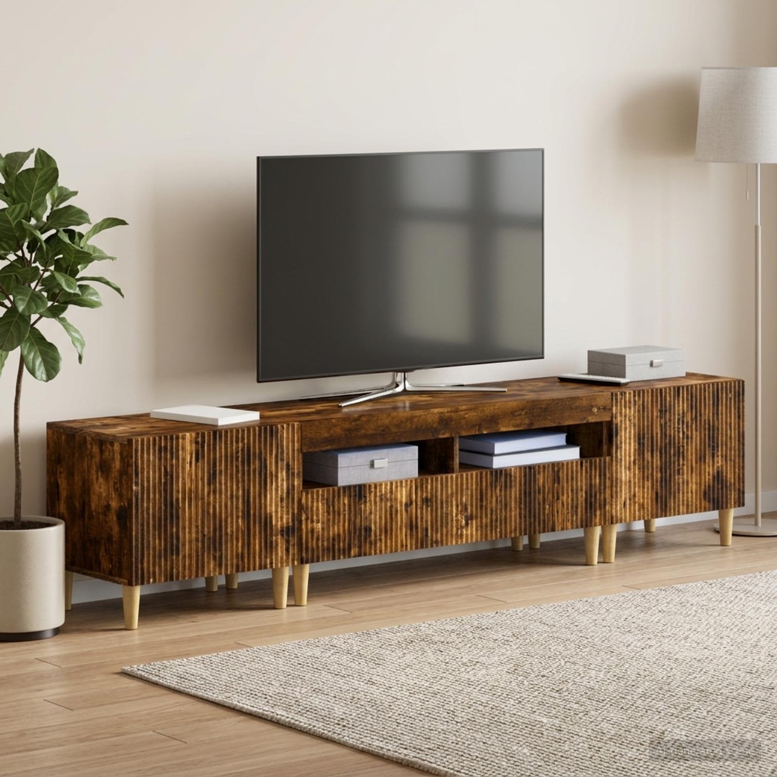 3-osaline LED telerikapp ARNHEM 3 tk Suitsutatud tamm Tehispuit