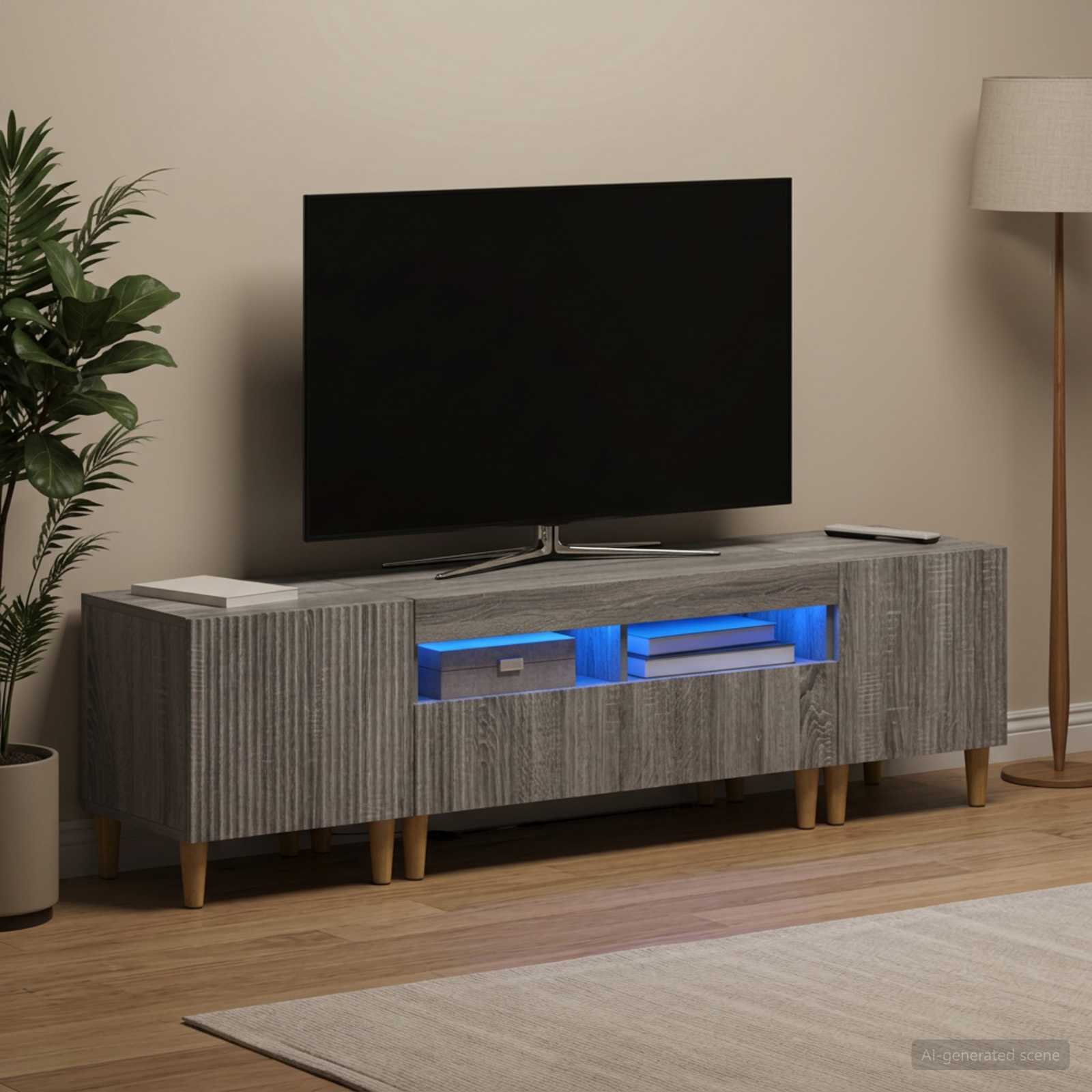 3-osaline LED telerikapp ARNHEM 3 tk Hall Sonoma Tehispuit