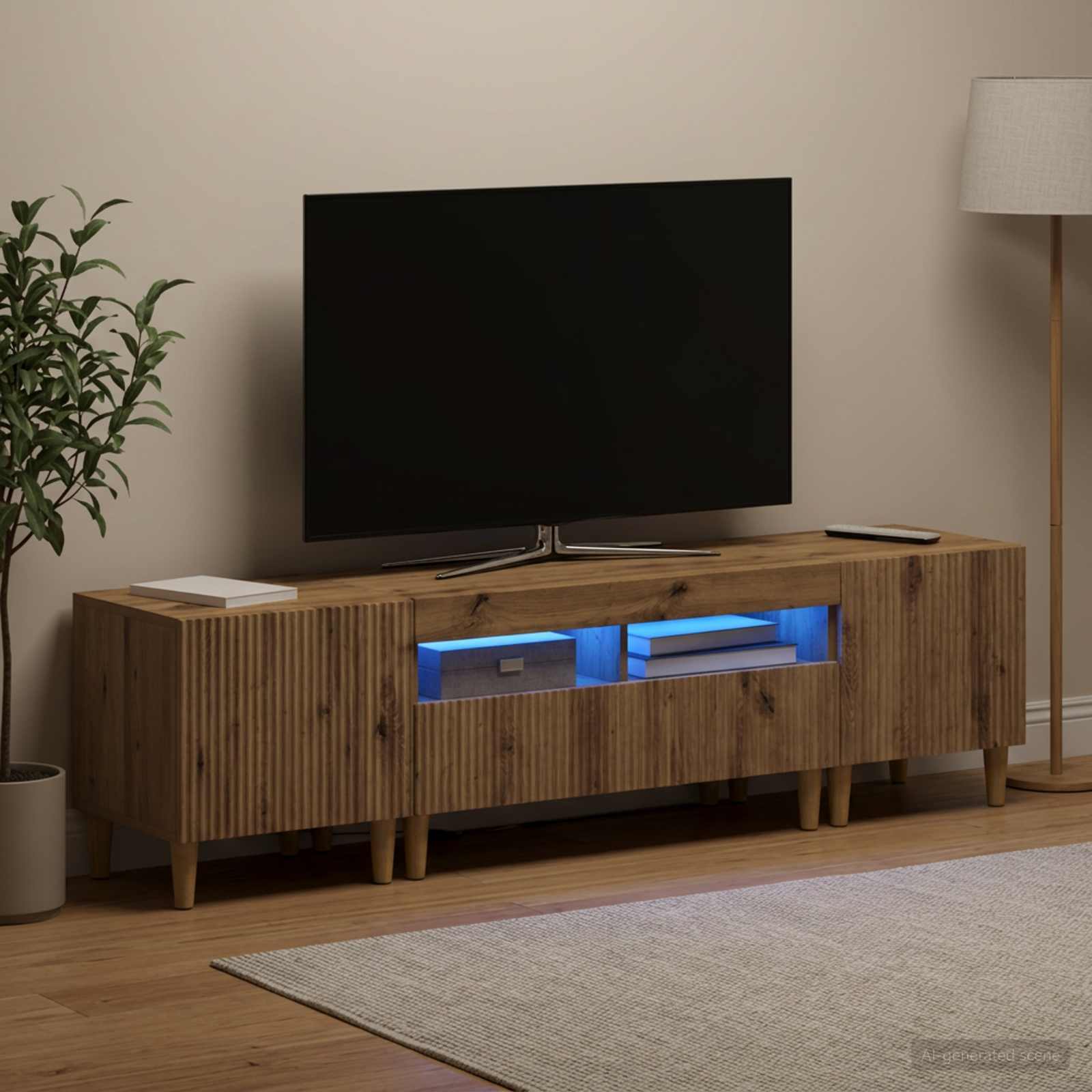 3-osaline LED telerikapp ARNHEM 3 tk Artisan tamm Tehispuit