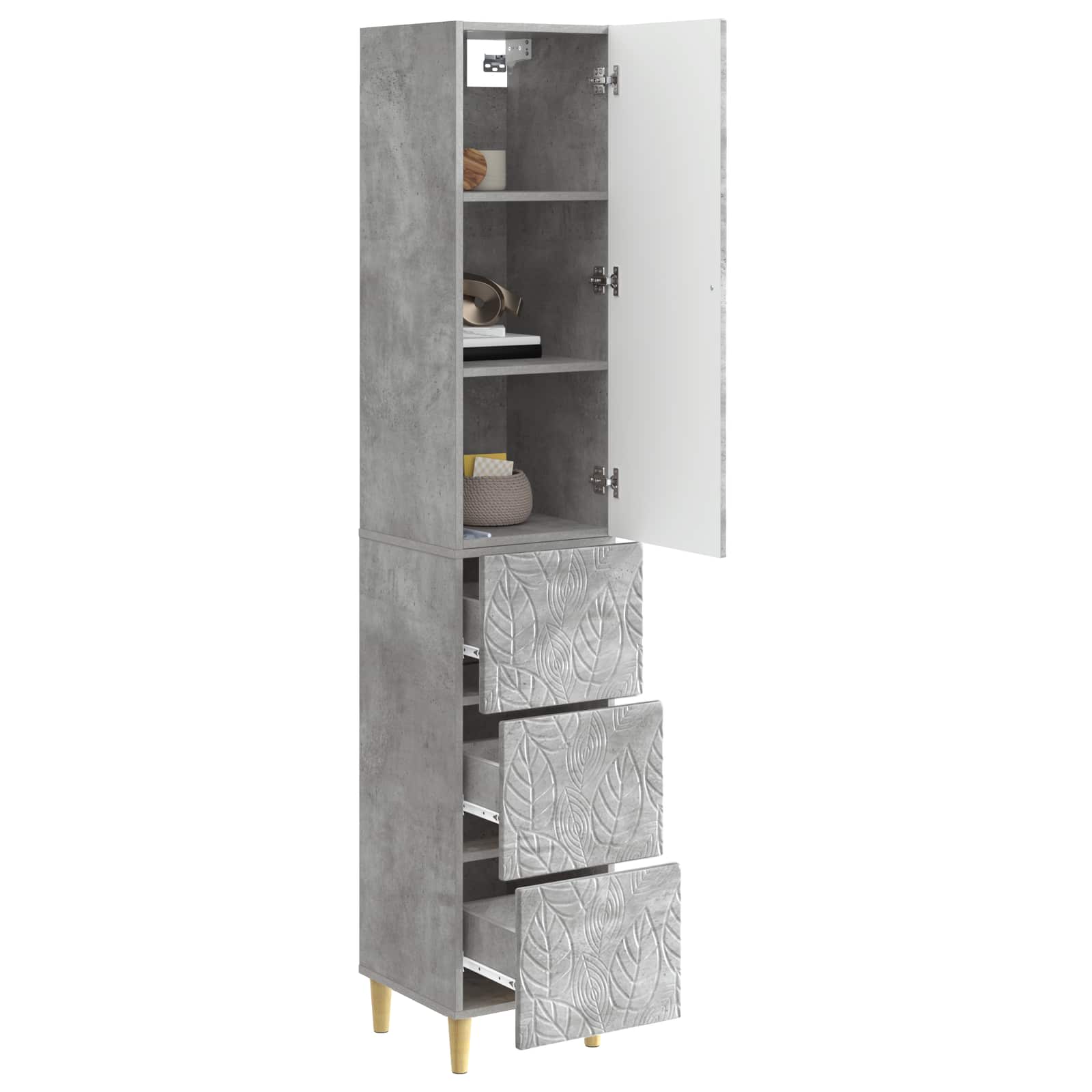 Kapi Komplekt 2 tk 33 x 34,5 x 90 cm Tehispuit Betoonhall