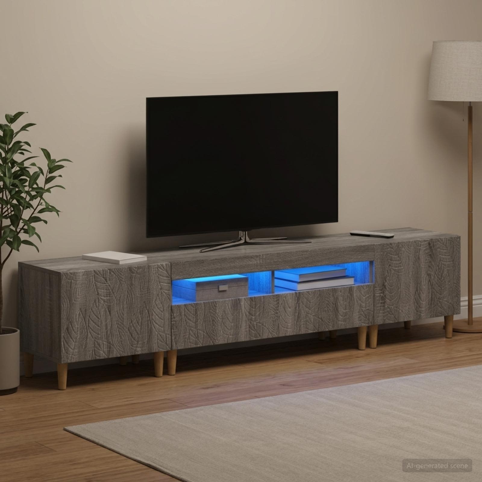 3-osaline LED telerikapp DELFT Hall Sonoma Tehispuit