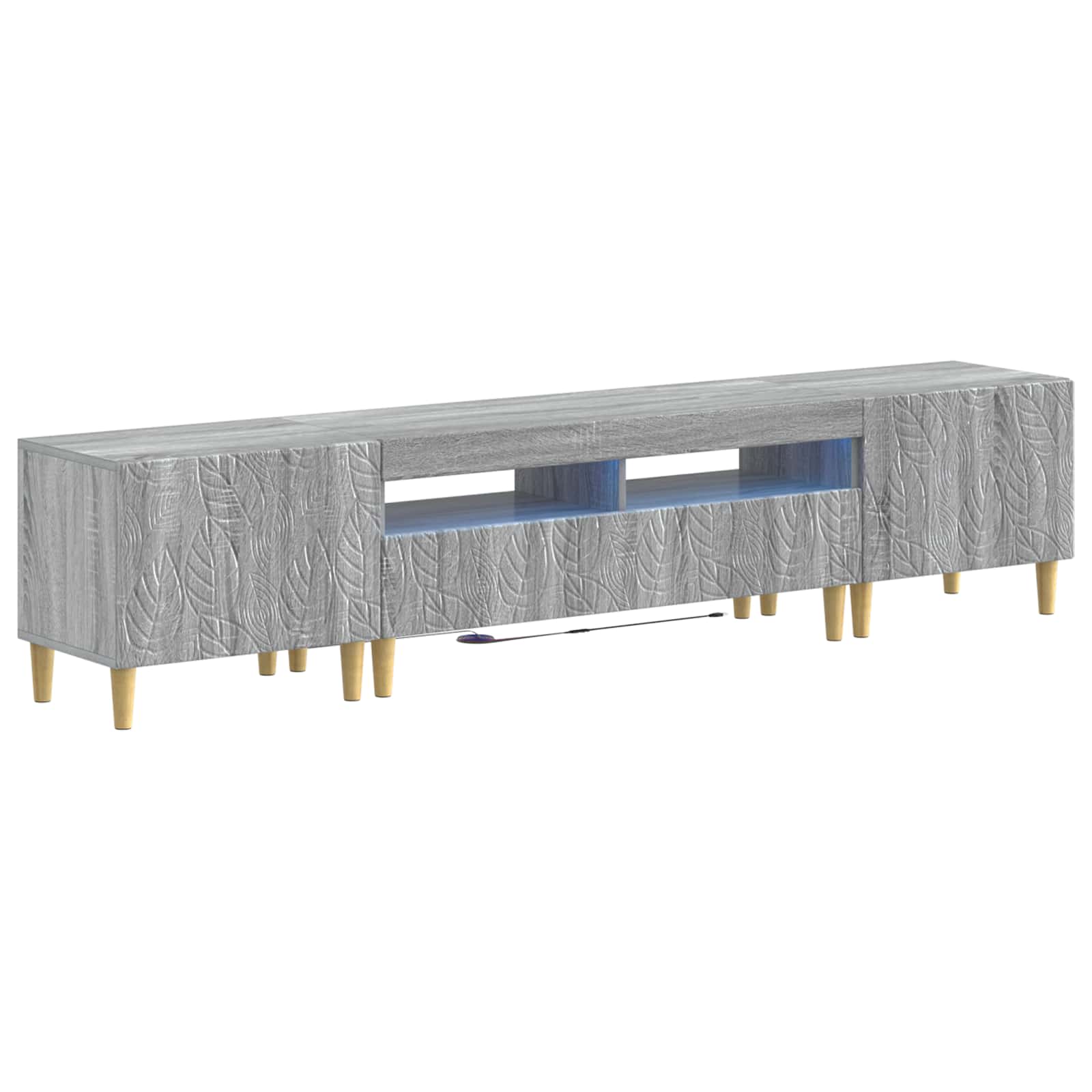 3-osaline LED telerikapp DELFT Hall Sonoma Tehispuit