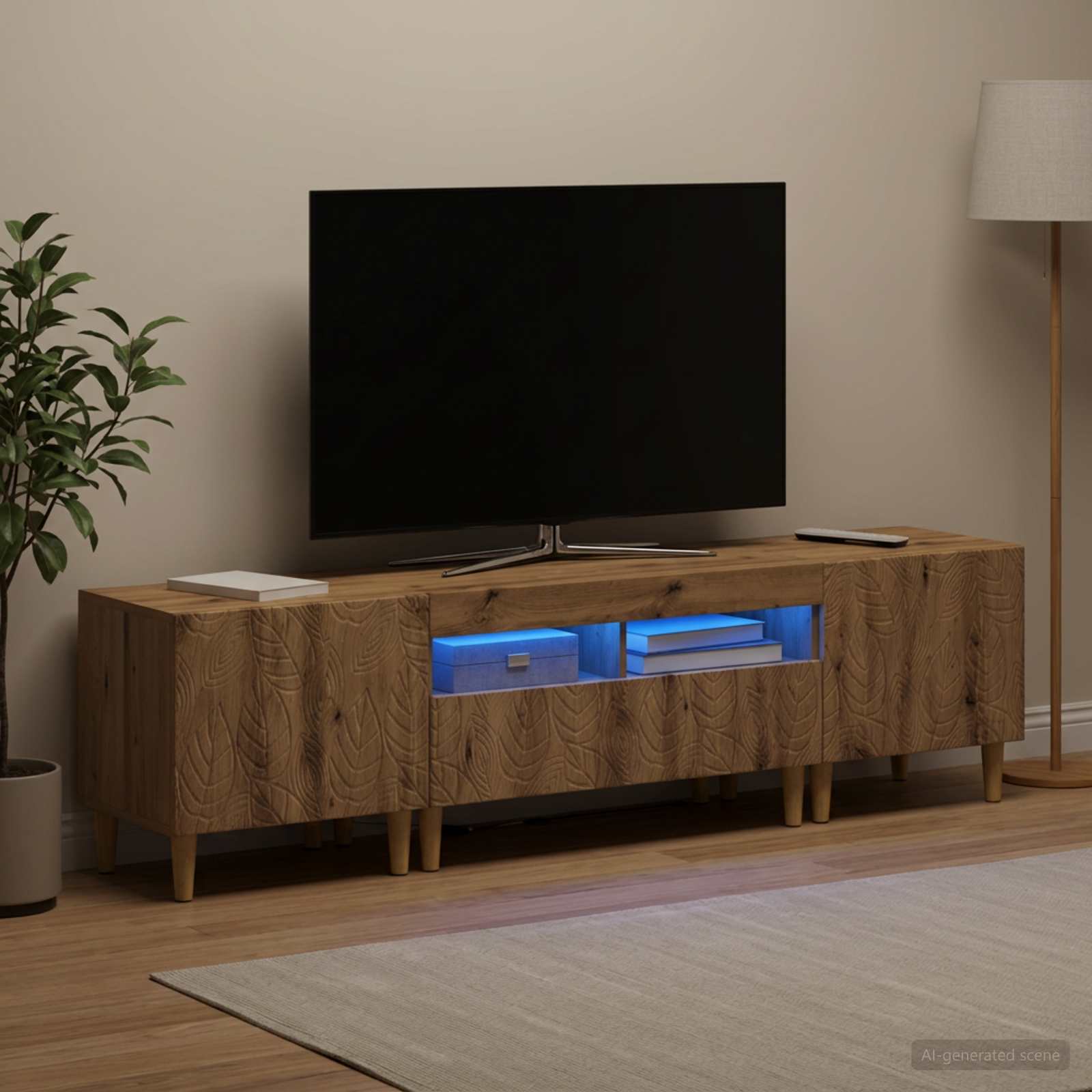 3-osaline LED telerikapp DELFT Artisan tamm Tehispuit
