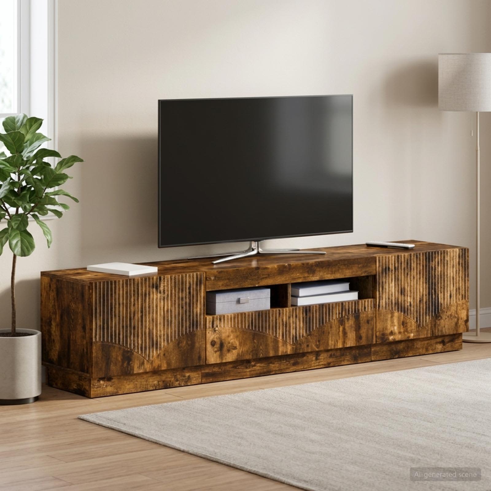 LED TV kapp HOORN 3 tk Suitsutatud tamm Tehispuit
