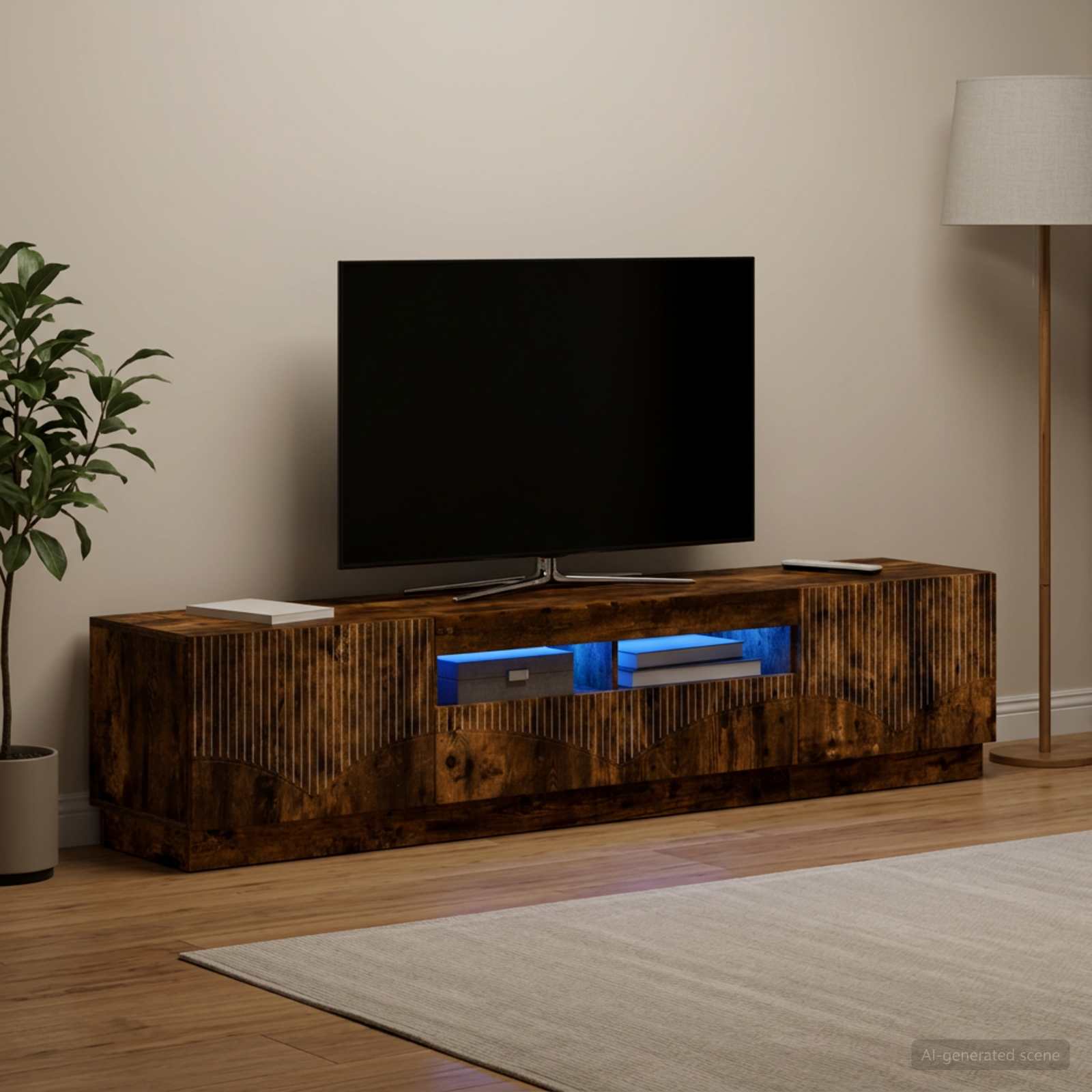 LED TV kapp HOORN 3 tk Suitsutatud tamm Tehispuit
