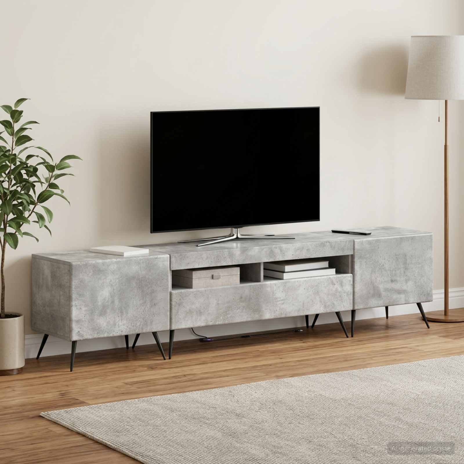 LED TV kapp BREDA 3 tk Betoonhall Tehispuit