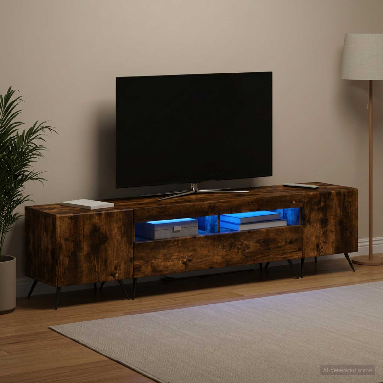 LED TV kapp BREDA 3 tk Suitsutatud tamm Tehispuit