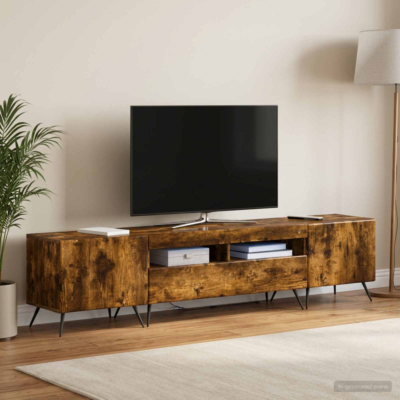 LED TV kapp BREDA 3 tk Suitsutatud tamm Tehispuit