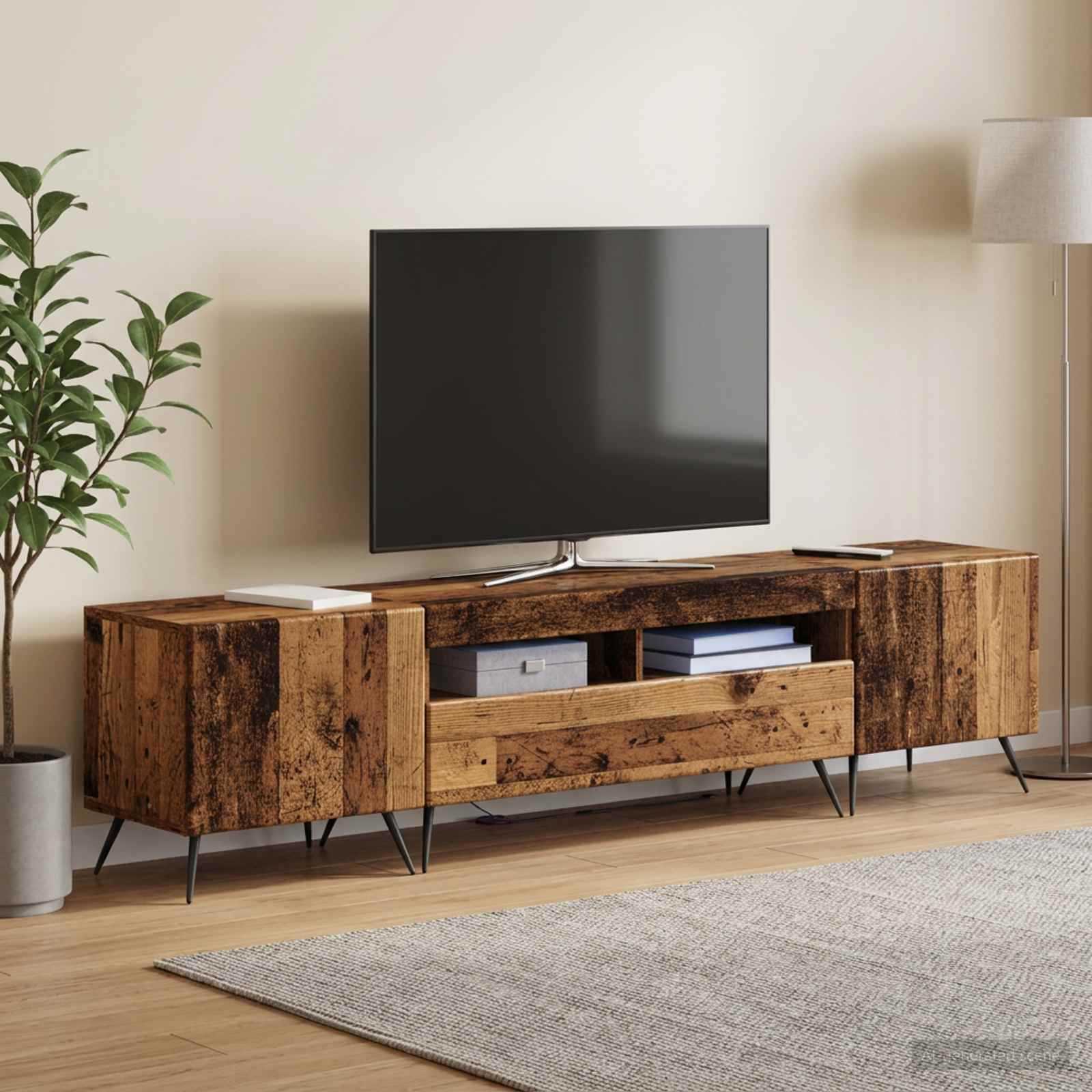 LED TV kapp BREDA 3 tk Vana puit Tehispuit