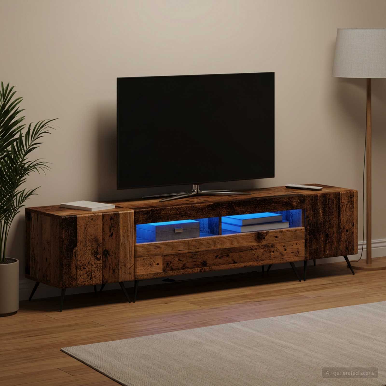 LED TV kapp BREDA 3 tk Vana puit Tehispuit