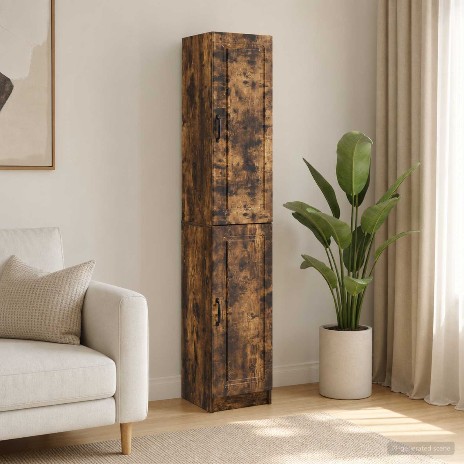 Kapi Komplekt 2 tk Suitsutatud tamm 33 x 34,5 x 87 cm Tehispuit
