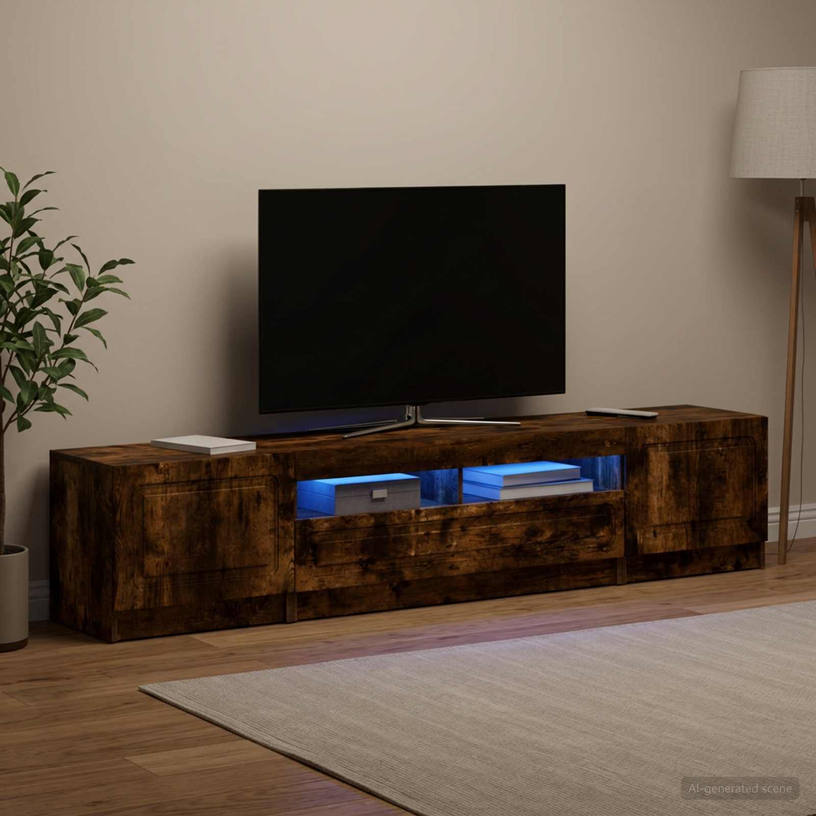 LED TV kapp UTRECHT 3 tk Suitsutatud tamm Tehispuit