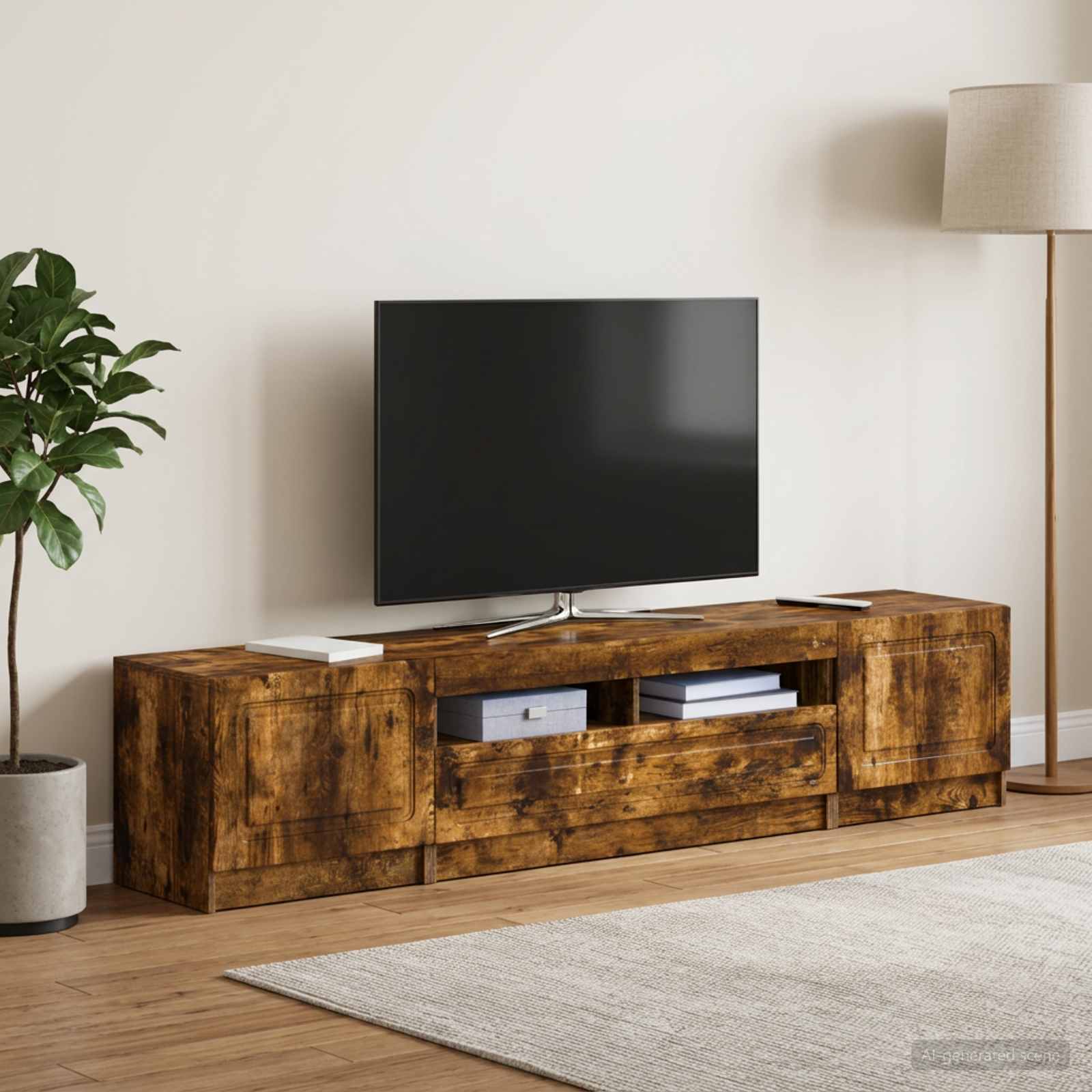 LED TV kapp UTRECHT 3 tk Suitsutatud tamm Tehispuit