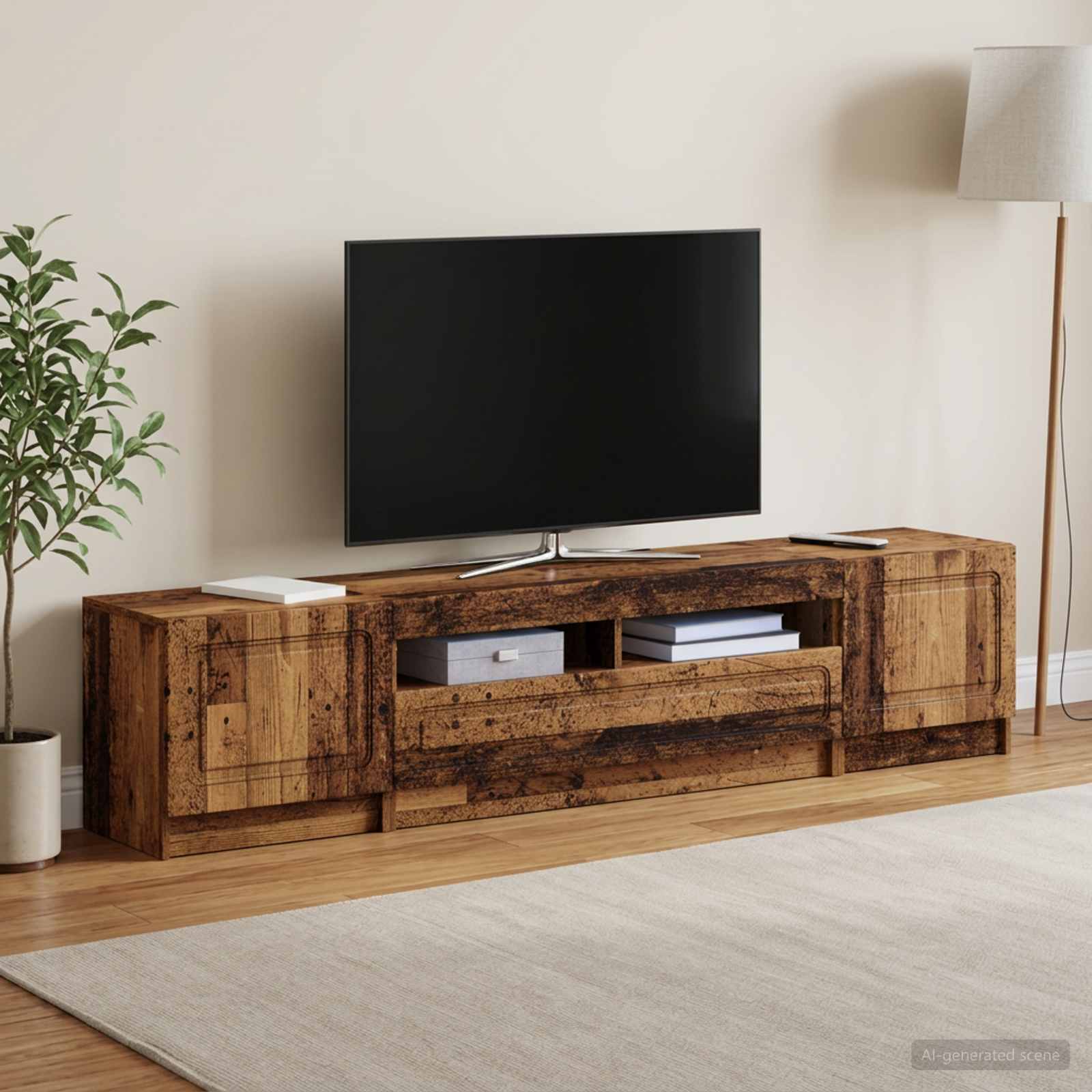 LED TV kapp UTRECHT 3 tk Vana puit Tehispuit