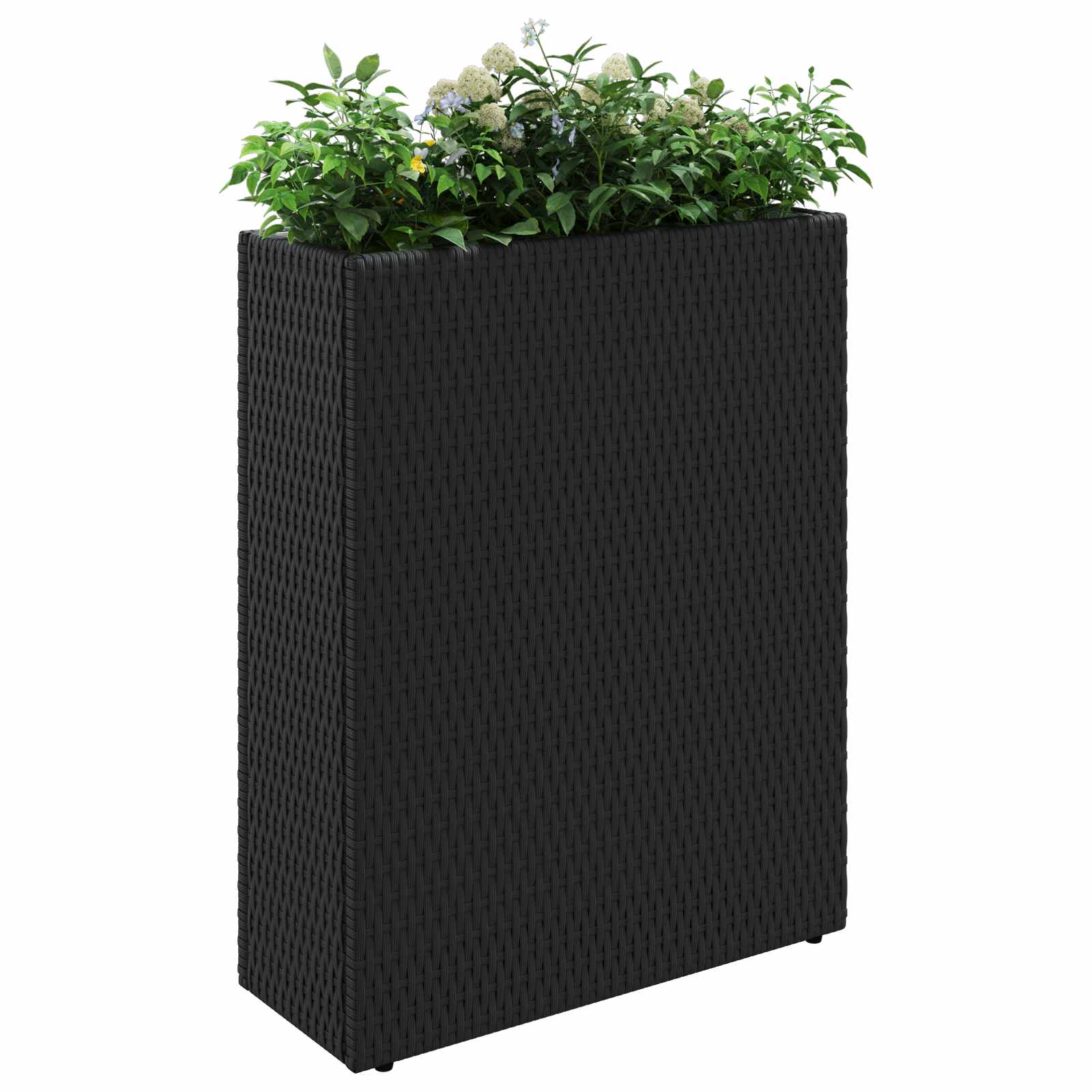 Kõrge istutusvokk Must 55 x 22 x 70 cm polürotang