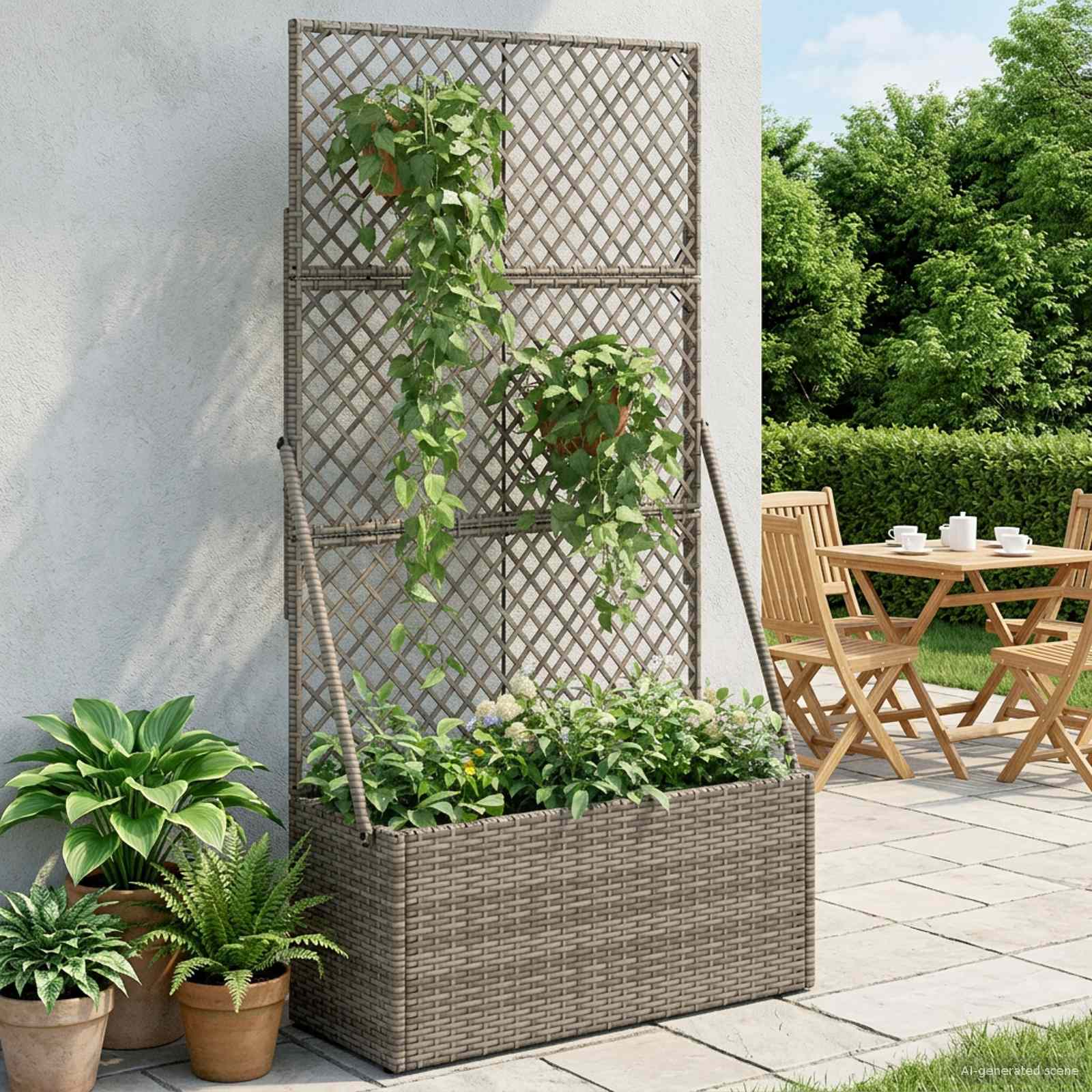 Aianduk trellisega Hall 70 x 30 x 135 cm polürotang