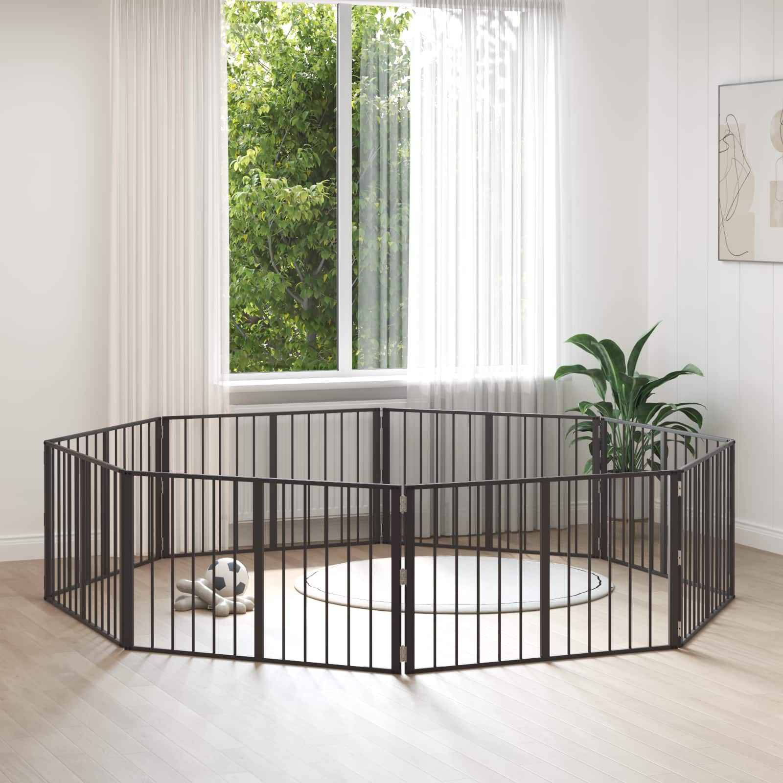 Koera Aed 8 tk Must 100 x 60 cm Tsingitud teras