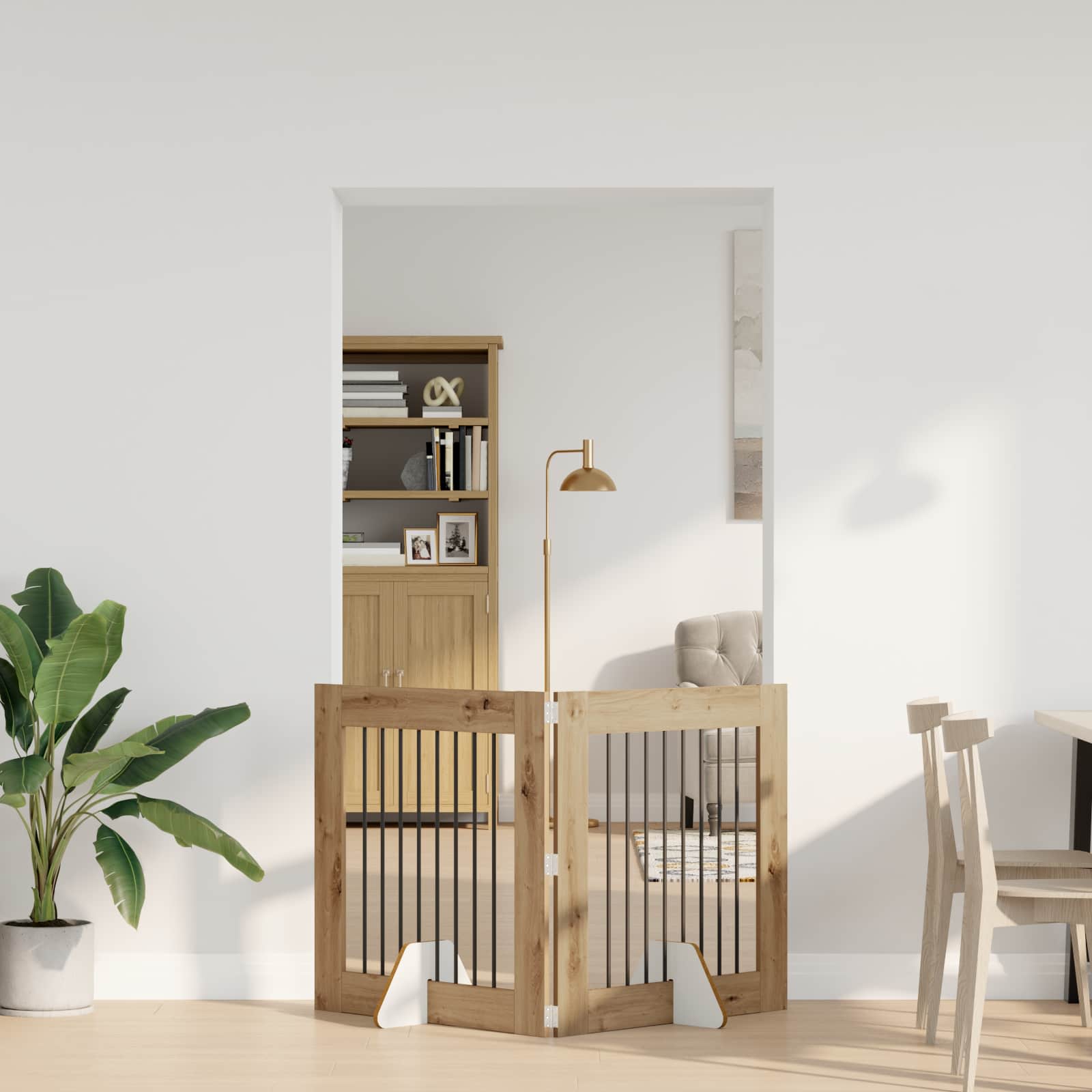 Kokkupandav koerte värav statiividega 2 tk Artisan tamm