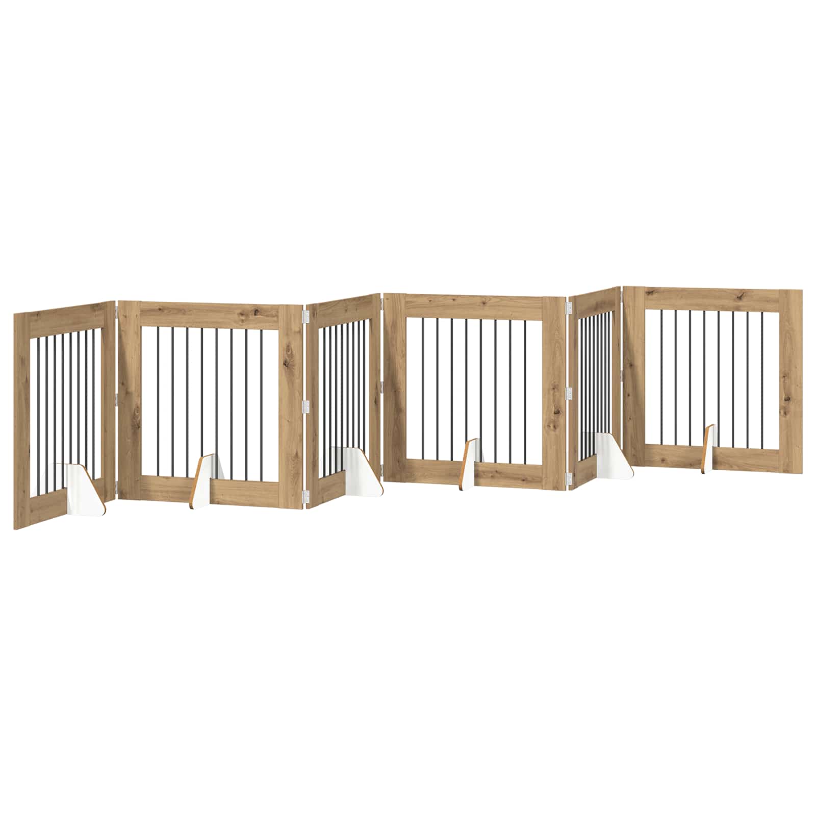 Kokkupandav koerte värav statiividega 6 tk Artisan tamm 482 cm