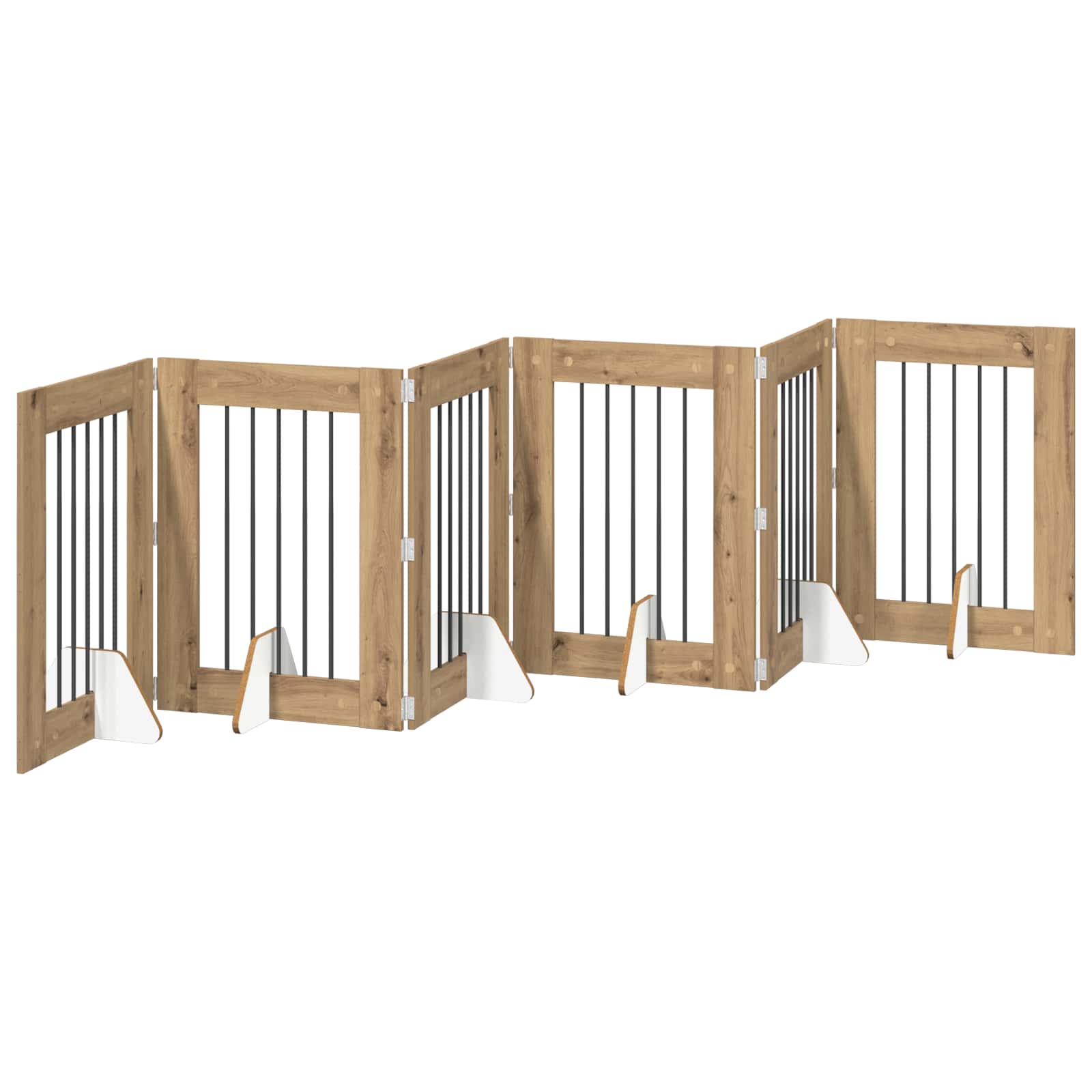Kokkupandav koerte värav statiividega 6 tk Artisan tamm 362 cm