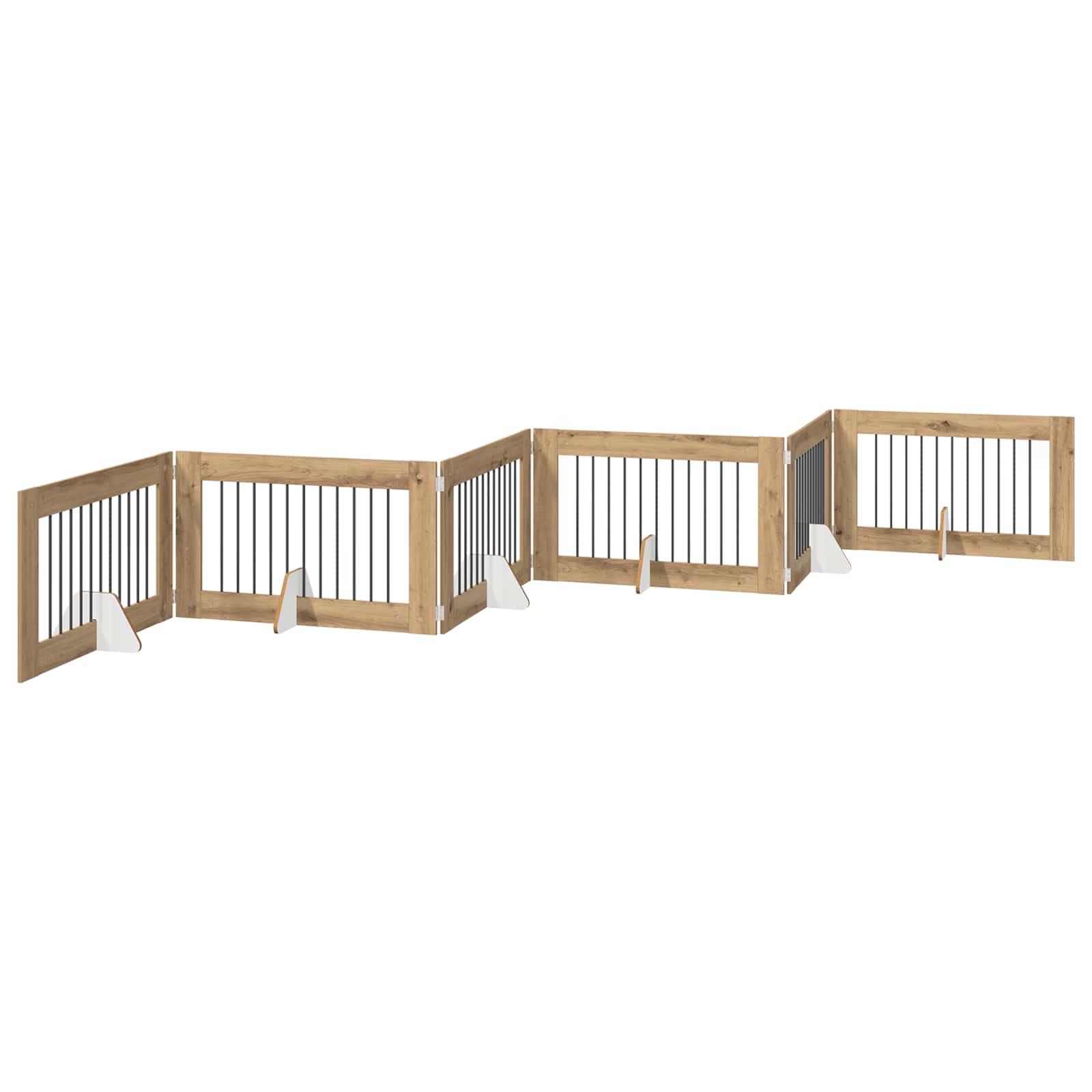 Kokkupandav koerte värav statiividega 6 tk Artisan tamm 602 cm