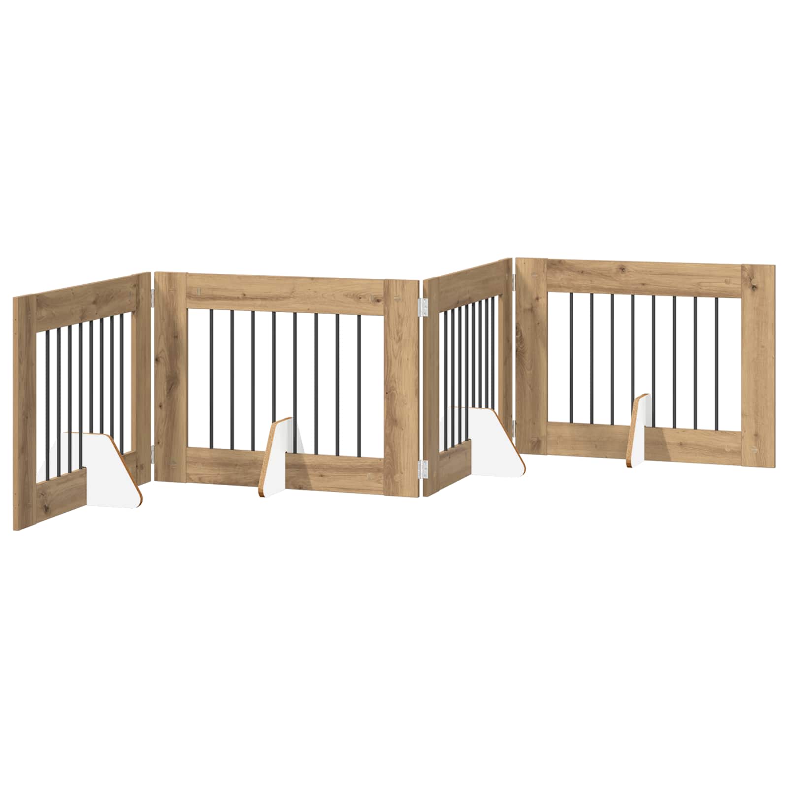 Kokkupandav koerte värav statiividega 4 tk Artisan tamm 321 cm