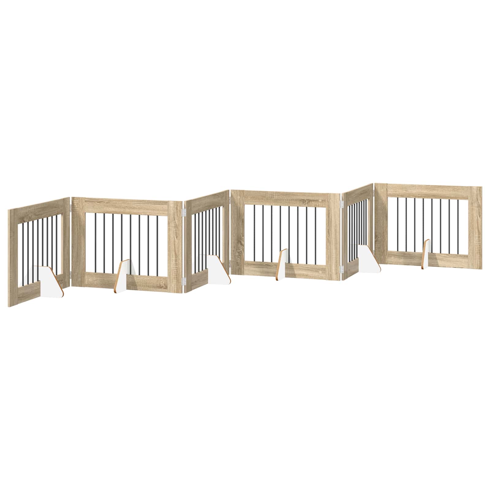 Kokkupandav koerte värav statiividega 6 tk Sonoma tamm 482 cm