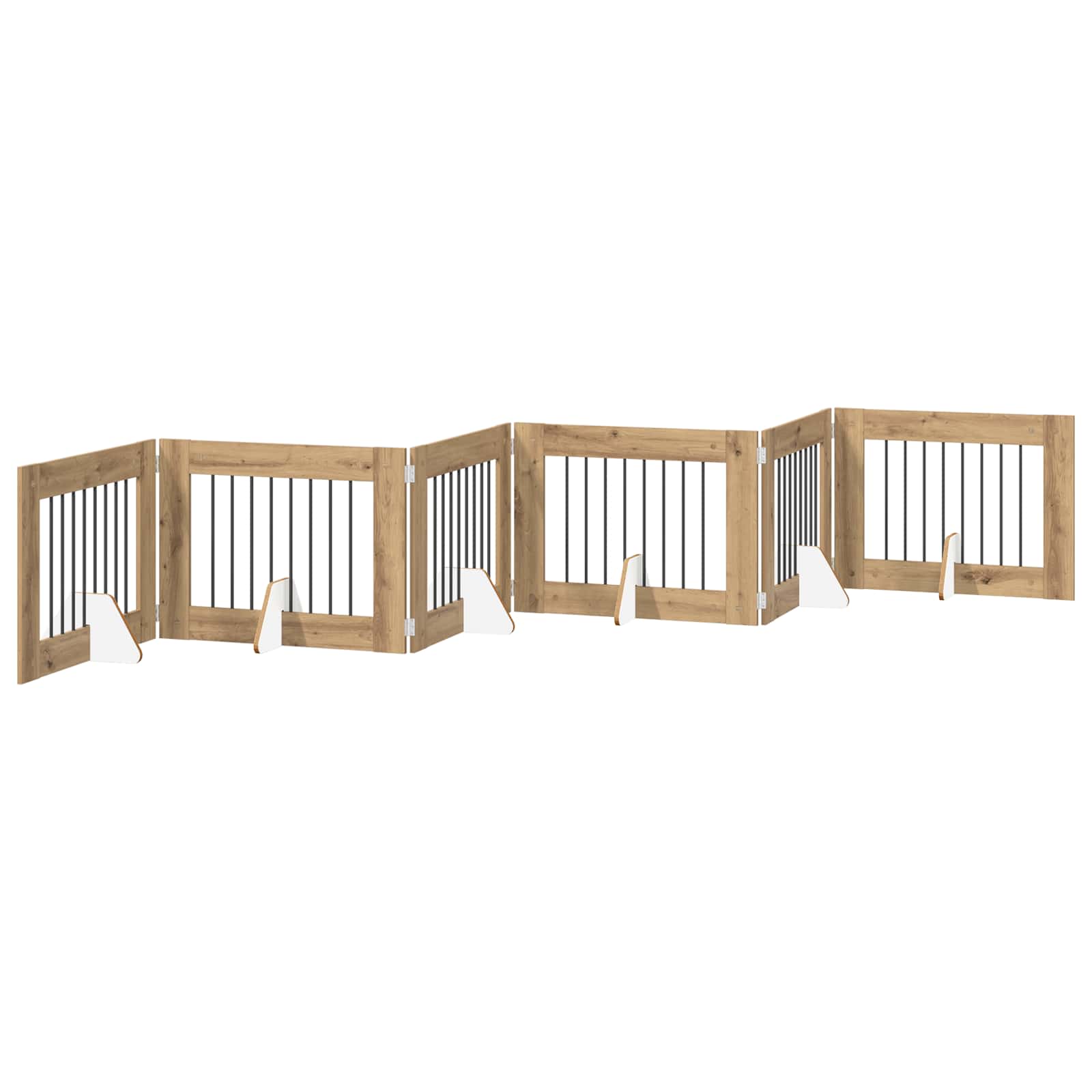 Kokkupandav koerte värav statiividega 6 tk Artisan tamm 482 cm