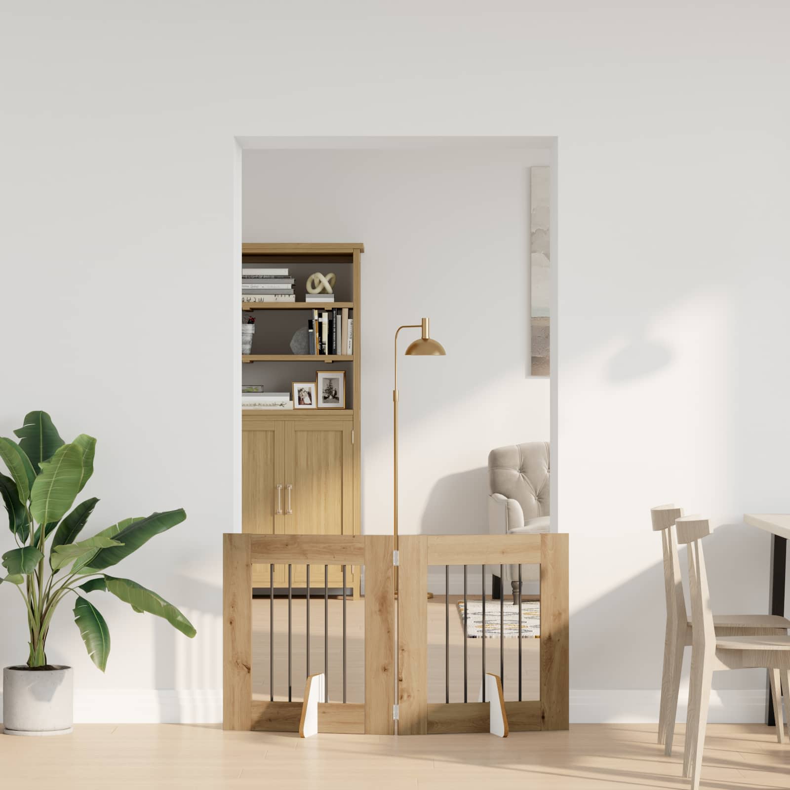 Kokkupandav koerte värav statiividega 2 tk Artisan tamm