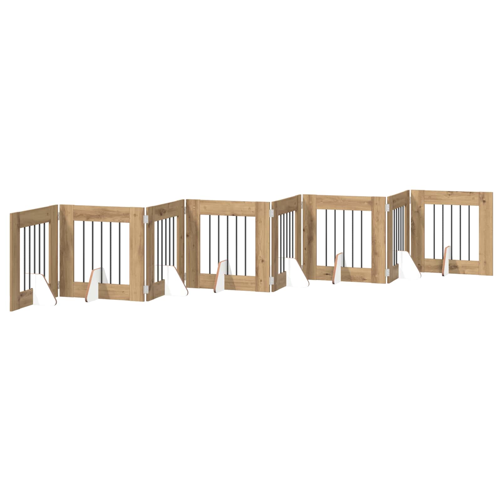 Kokkupandav koerte värav statiividega 8 tk Artisan tamm 60 cm