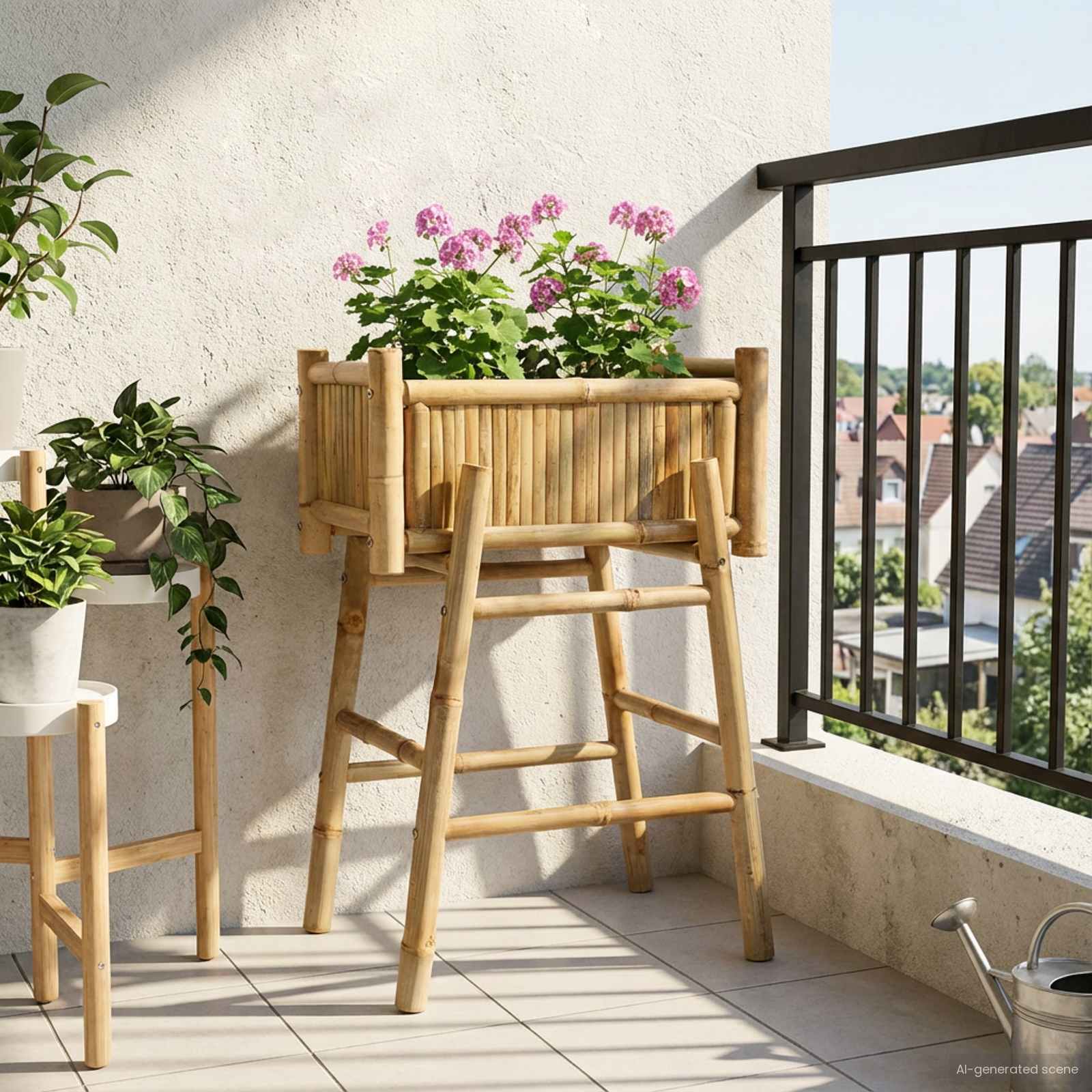 Aia Lillepott Hoidjaga Neutraalne 50 x 38 x 74 cm Bambus