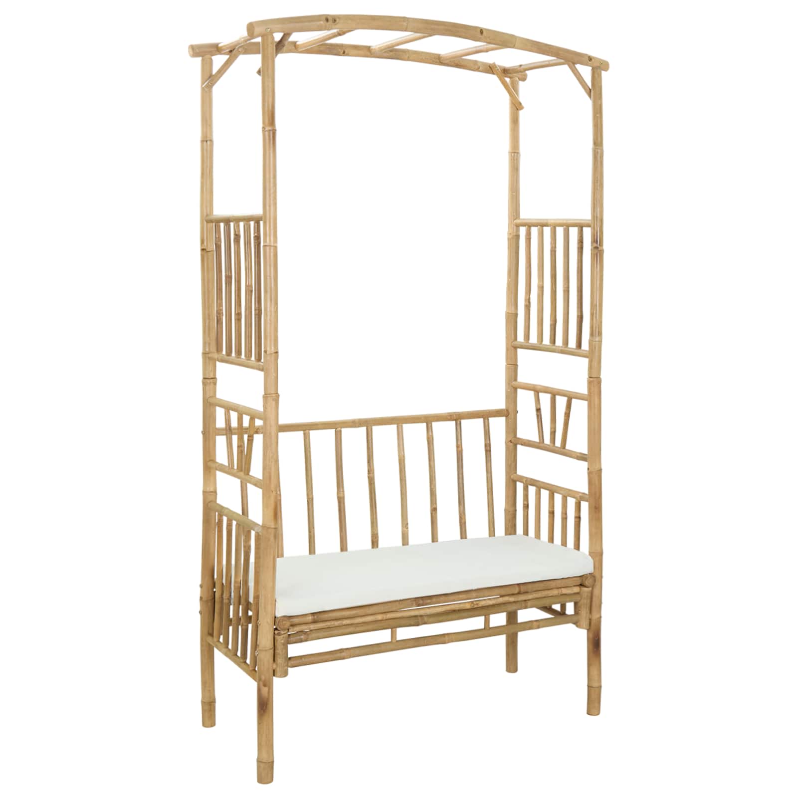 Aed kaar pingiga Kreemvalge 115 x 50 x 205 cm Bambus