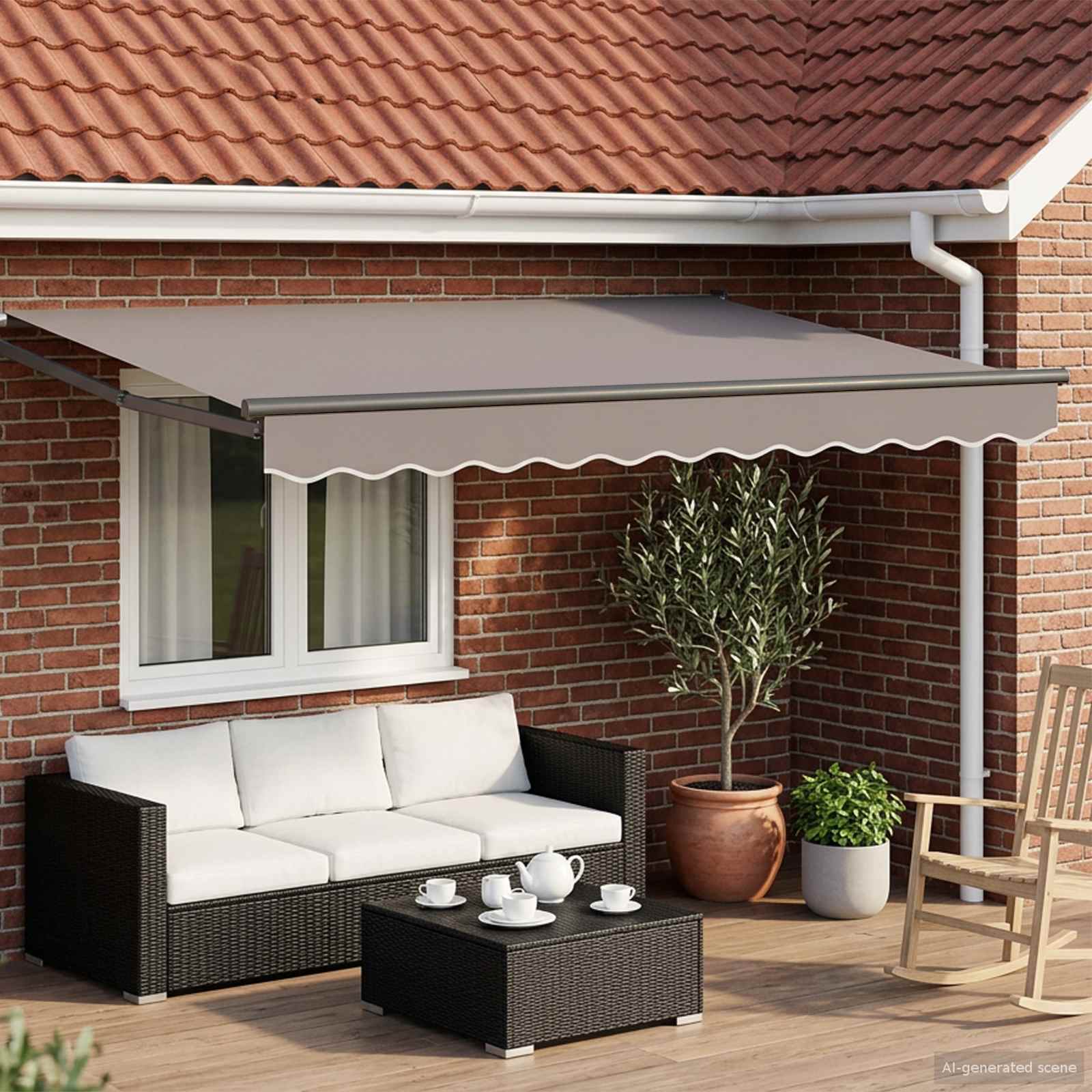 Manual Awning Frame with Solar LED 3 x 2,5 m Antratsiit