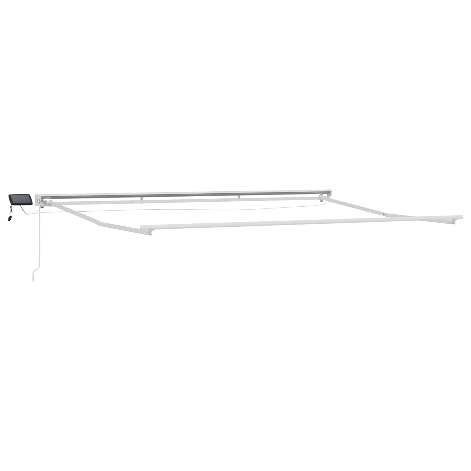 Manual Awning Frame with Solar LED 4 x 2 m Valge