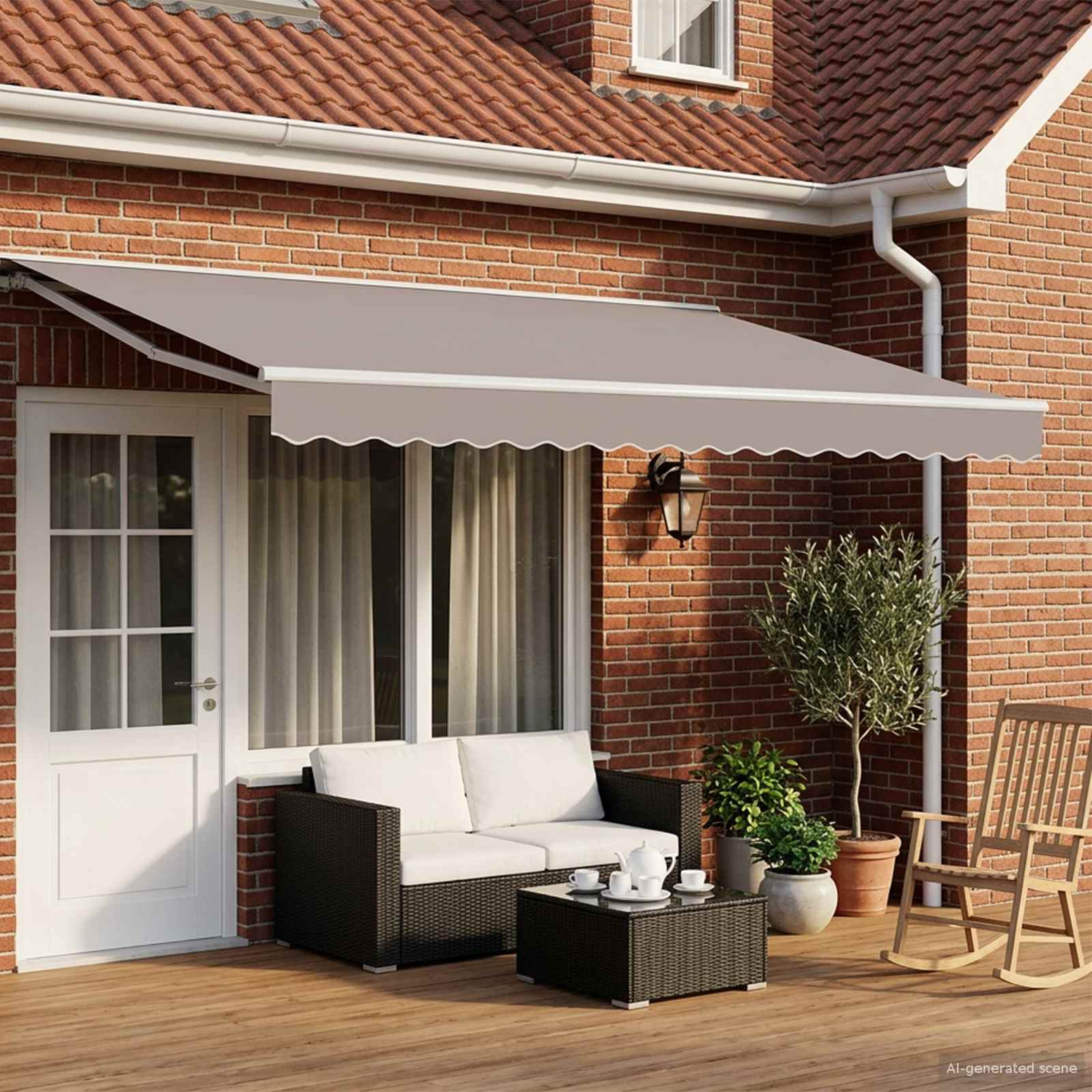 Solar Electric Awning Frame 4.5 x 3 m Valge