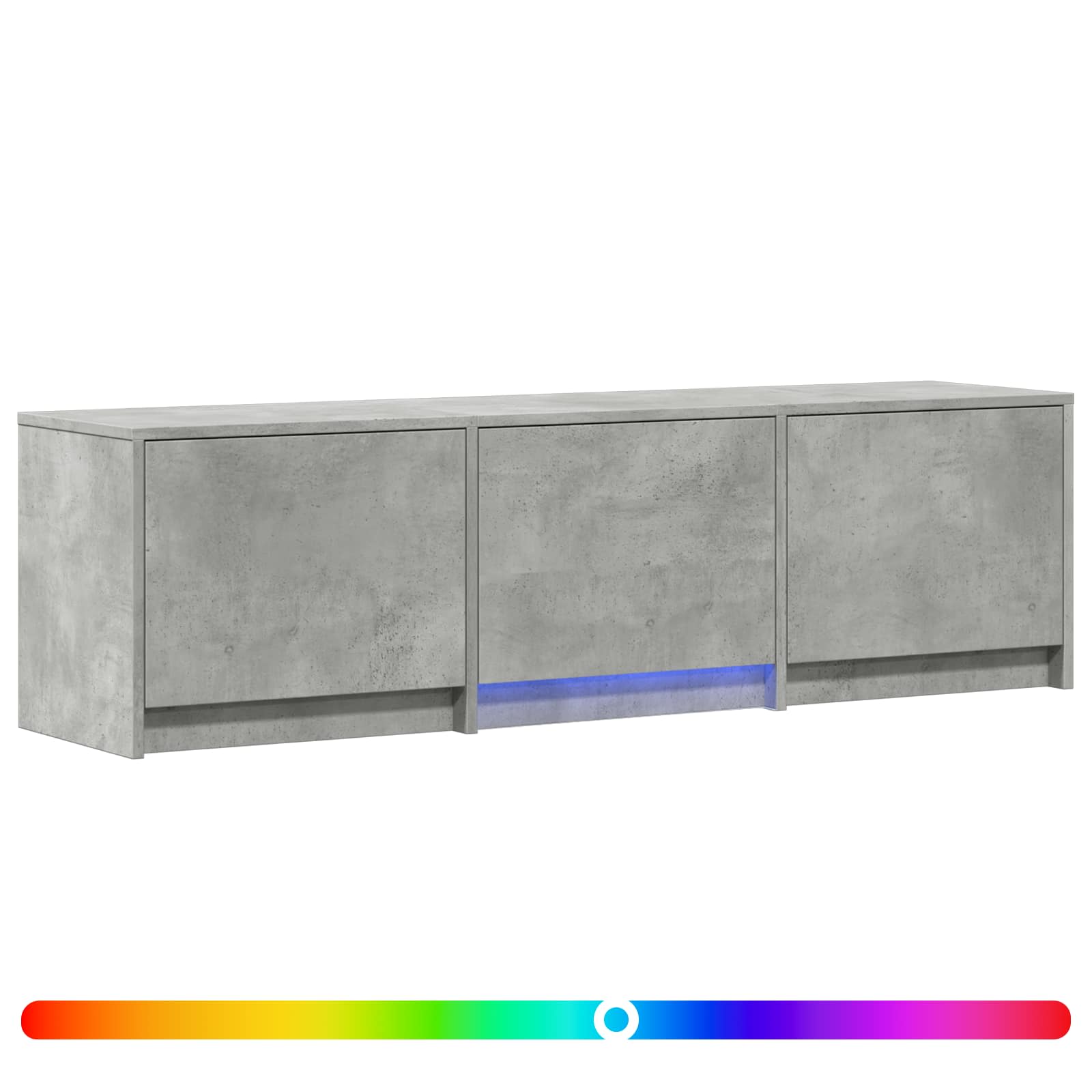 LED-iga TV kapp 140x34x40 cm Betoonhall Töödeldud puit