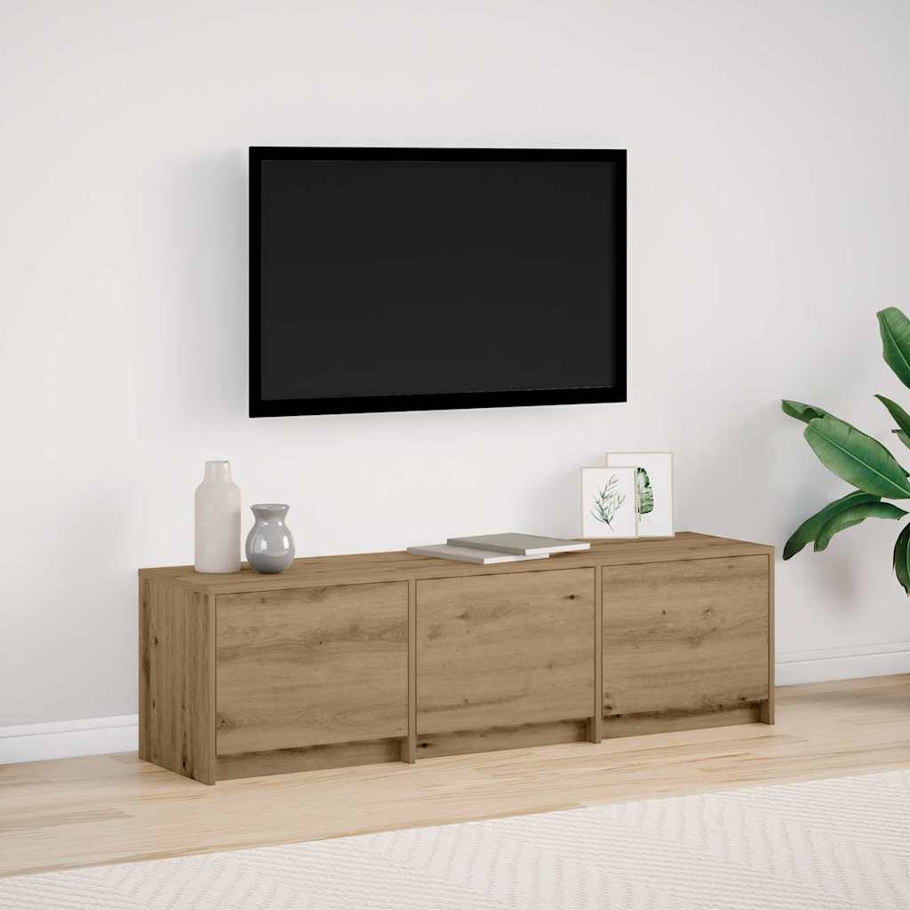 LED-iga TV kapp 140 x 34 x 40 cm Artisan tamm Töödeldud puit