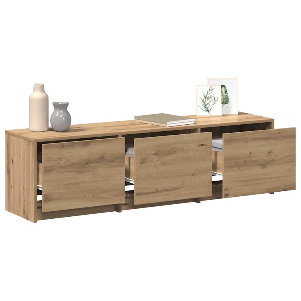 LED-iga TV kapp 140 x 34 x 40 cm Artisan tamm Töödeldud puit