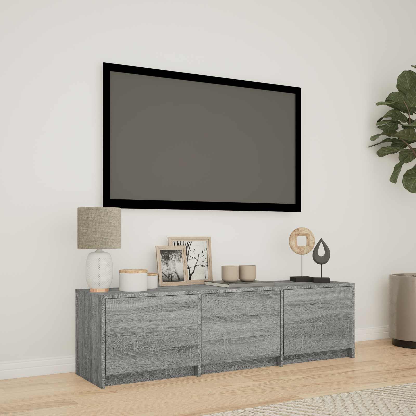 LED-iga TV kapp 140x34x40 cm Hall Sonoma Töödeldud puit