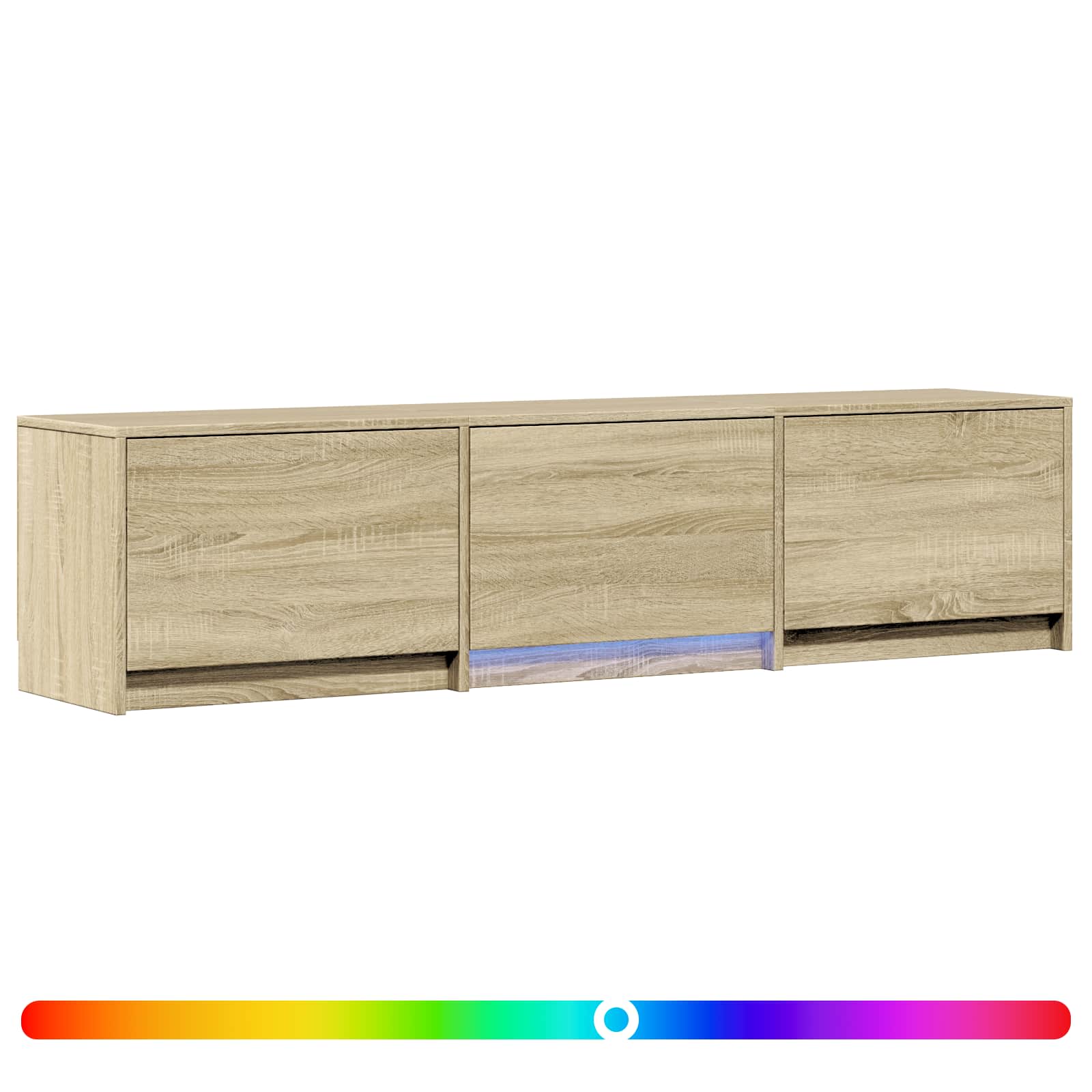 LED-iga TV kapp 165 x 34 x 40 cm Sonoma tamm Töödeldud puit
