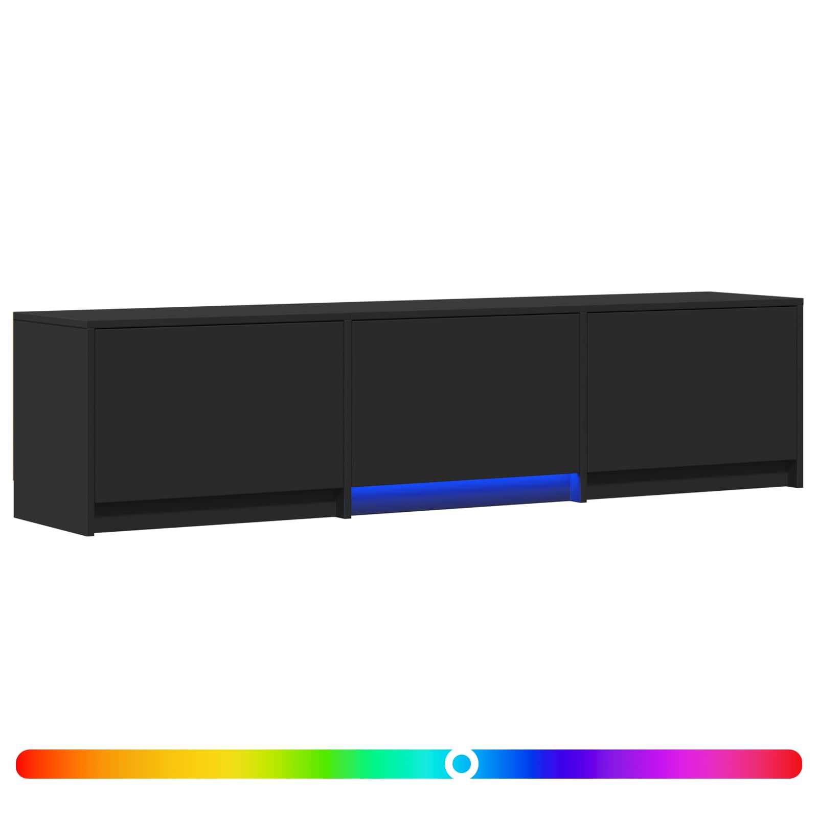LED-iga TV kapp 165 x 34 x 40 cm Must Töödeldud puit