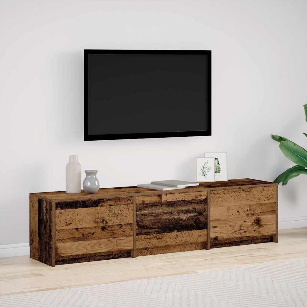 LED-iga TV kapp 165 x 34 x 40 cm Vana puit Töödeldud puit