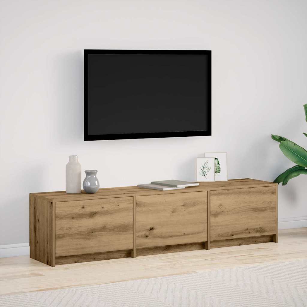 LED-iga TV kapp 165 x 34 x 40 cm Artisan tamm Töödeldud puit