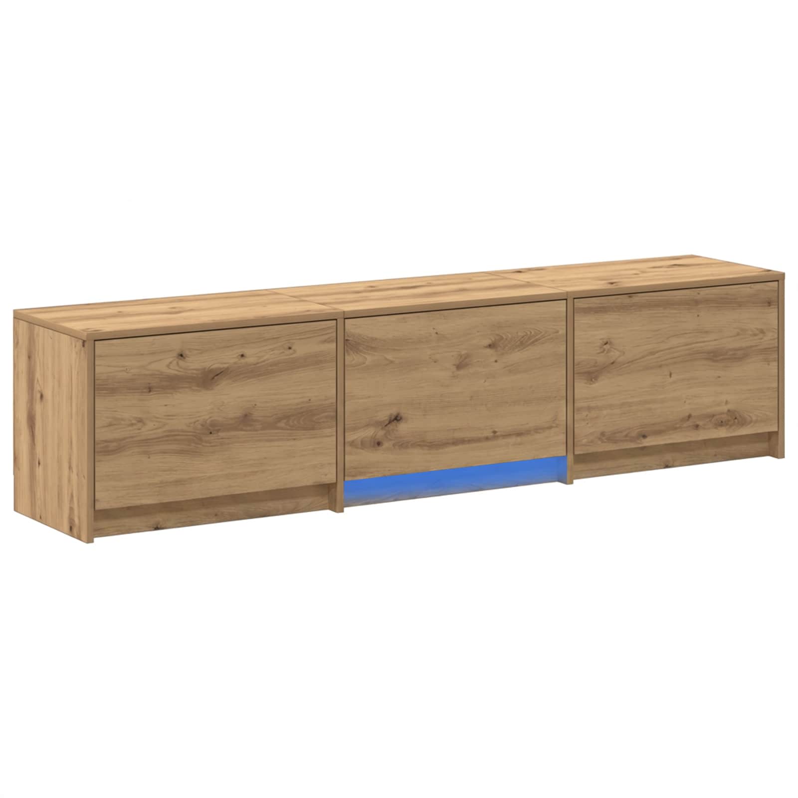 LED-iga TV kapp 165 x 34 x 40 cm Artisan tamm Töödeldud puit