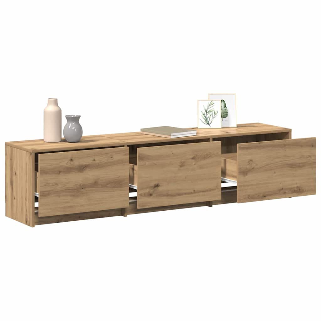LED-iga TV kapp 165 x 34 x 40 cm Artisan tamm Töödeldud puit
