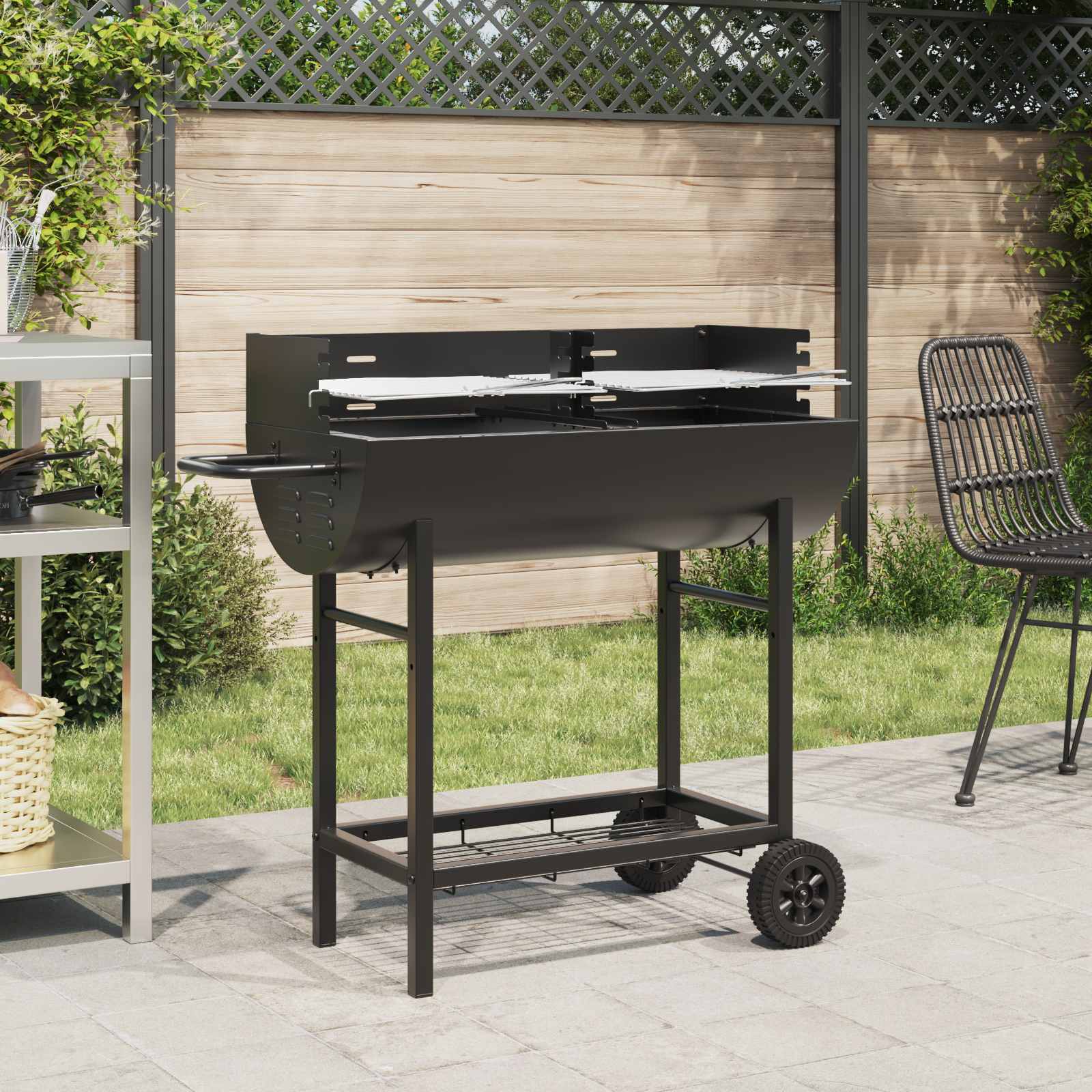 Süsi grill 96,5 x 42,5 x 88,5 cm Must