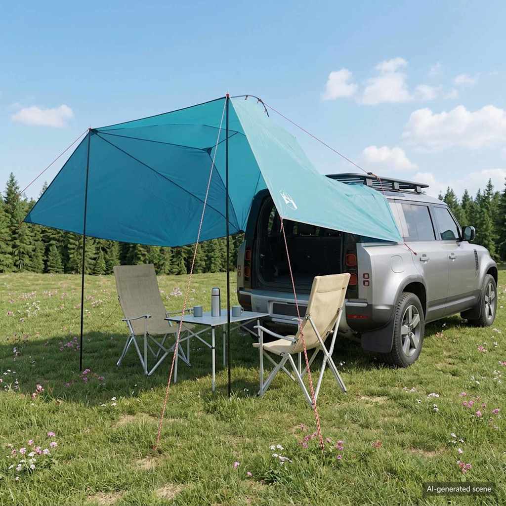 Auto telk Sinine 350 x 250 cm Polüester ja teras