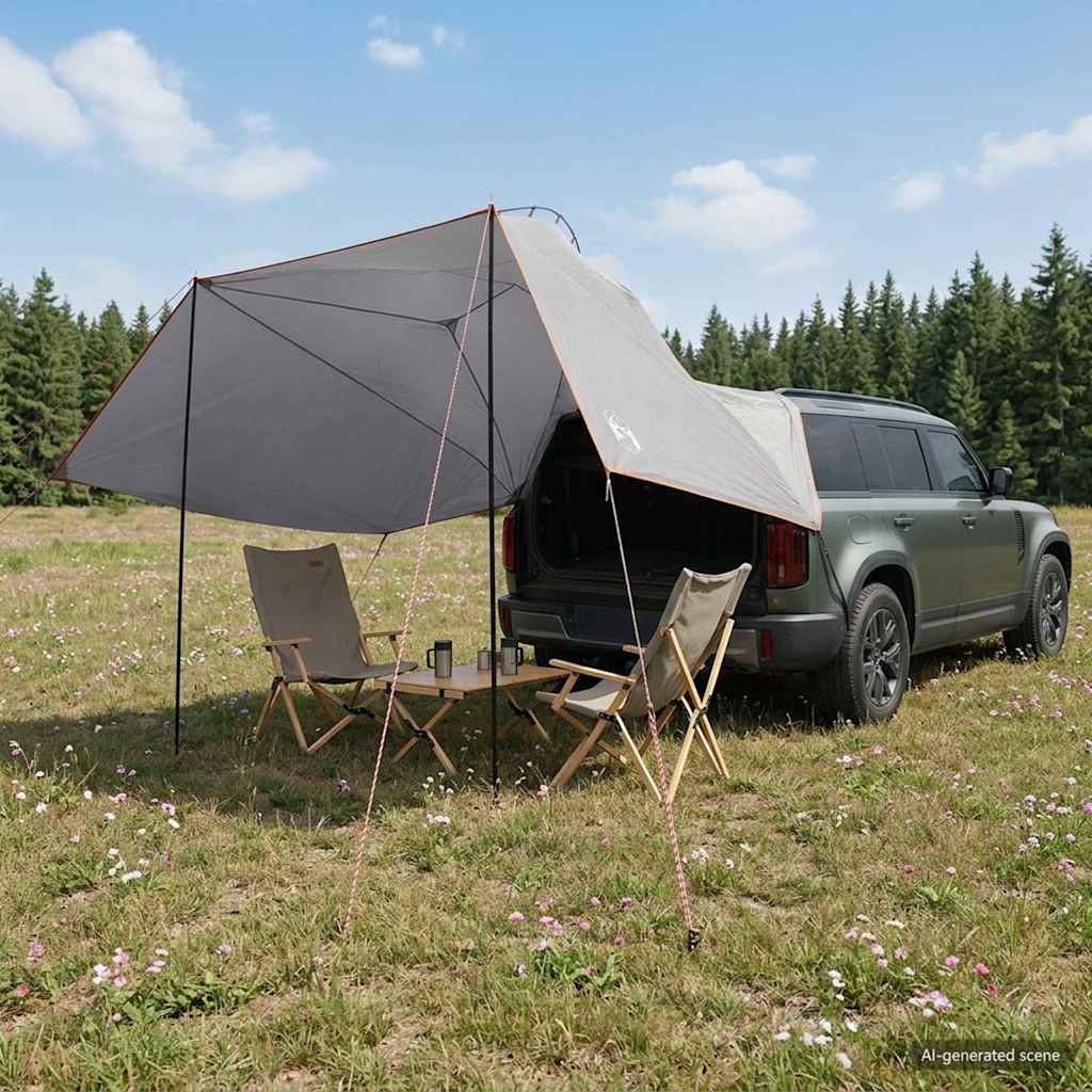 Auto telk Hall ja oranž 350 x 250 cm Polüester ja teras