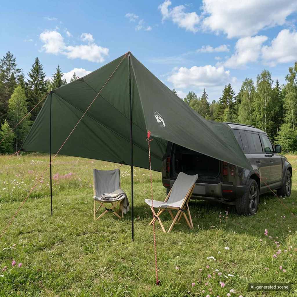 Sõiduki varikatus Armee roheline 500 x 515 x 215 cm