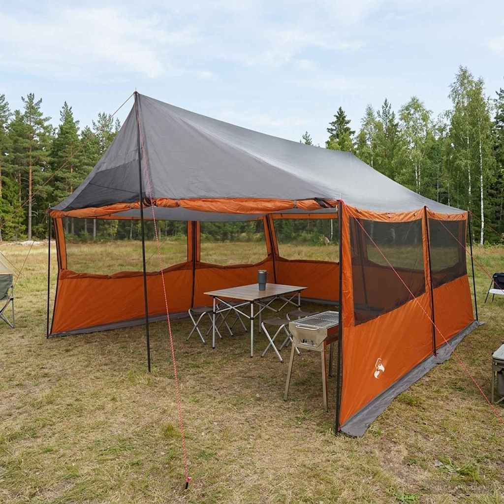 Peretelk Hall ja oranž 450 x 400 x 265 cm Polüester ja teras